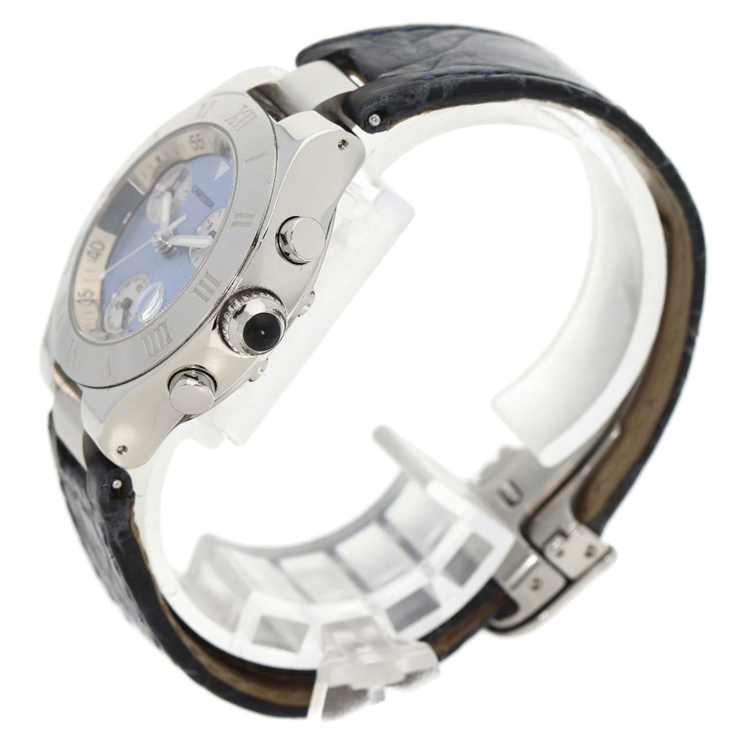 Cartier W1020013 Chronoscuff Sm Watch Stainless Steel Leather