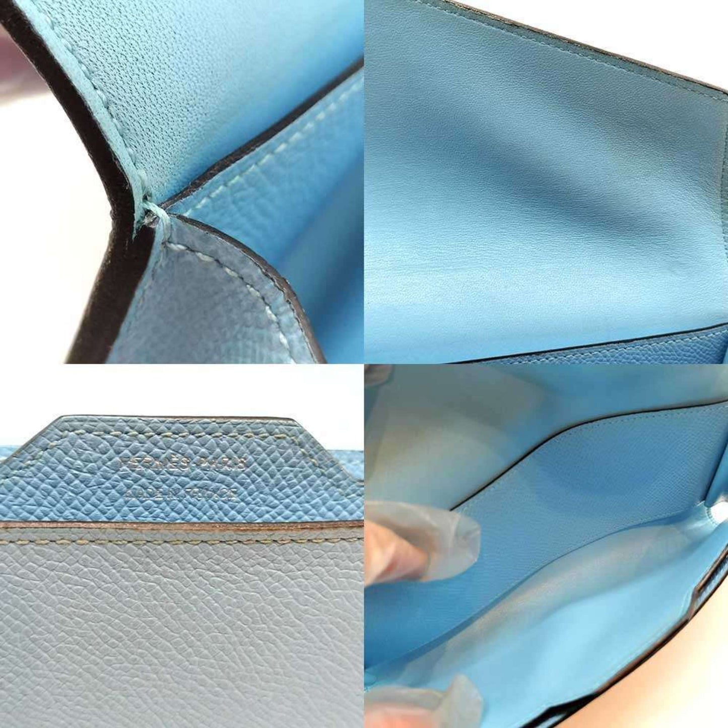 Hermes Passant Long Wallet Celeste Light Blue Epsom Leather