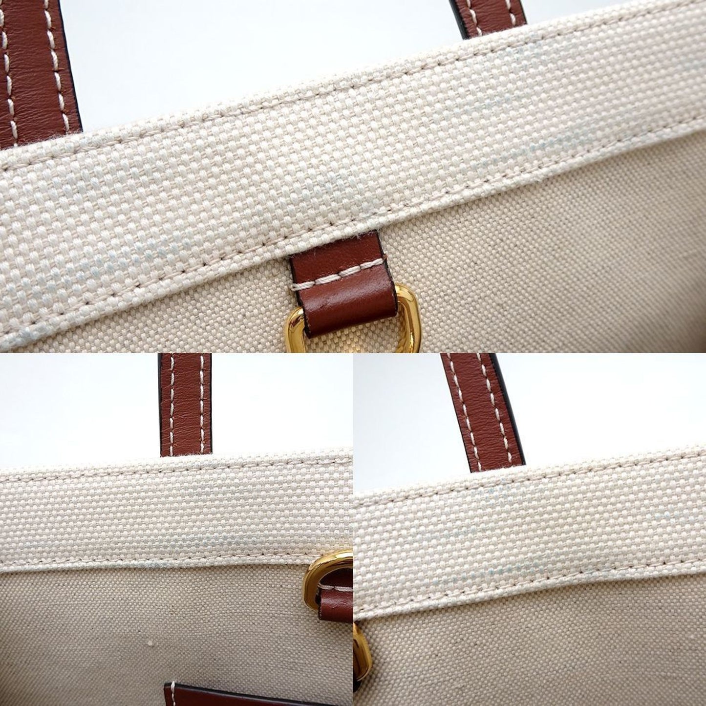 Burberry Freya Tote 8044143 Shoulder Bag Canvas X Leather Natural Brown 351993