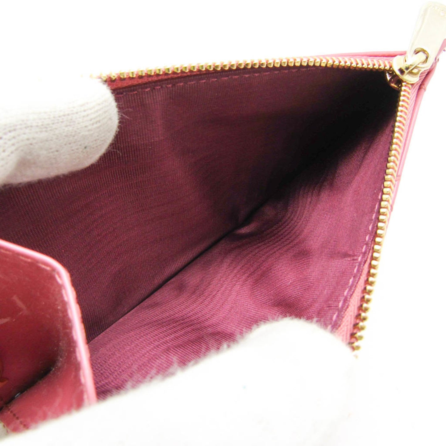 Christian Dior Lady Dior Cannage Coin Case S0478Ovrb Patent Leather Card Case Pink