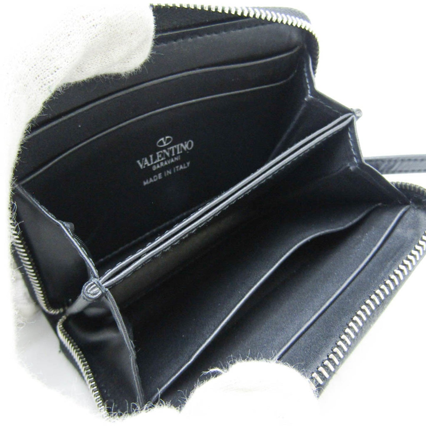 Valentino Garavani With Neck Strap Uy2P0R48Lvn Leather Card Case Black