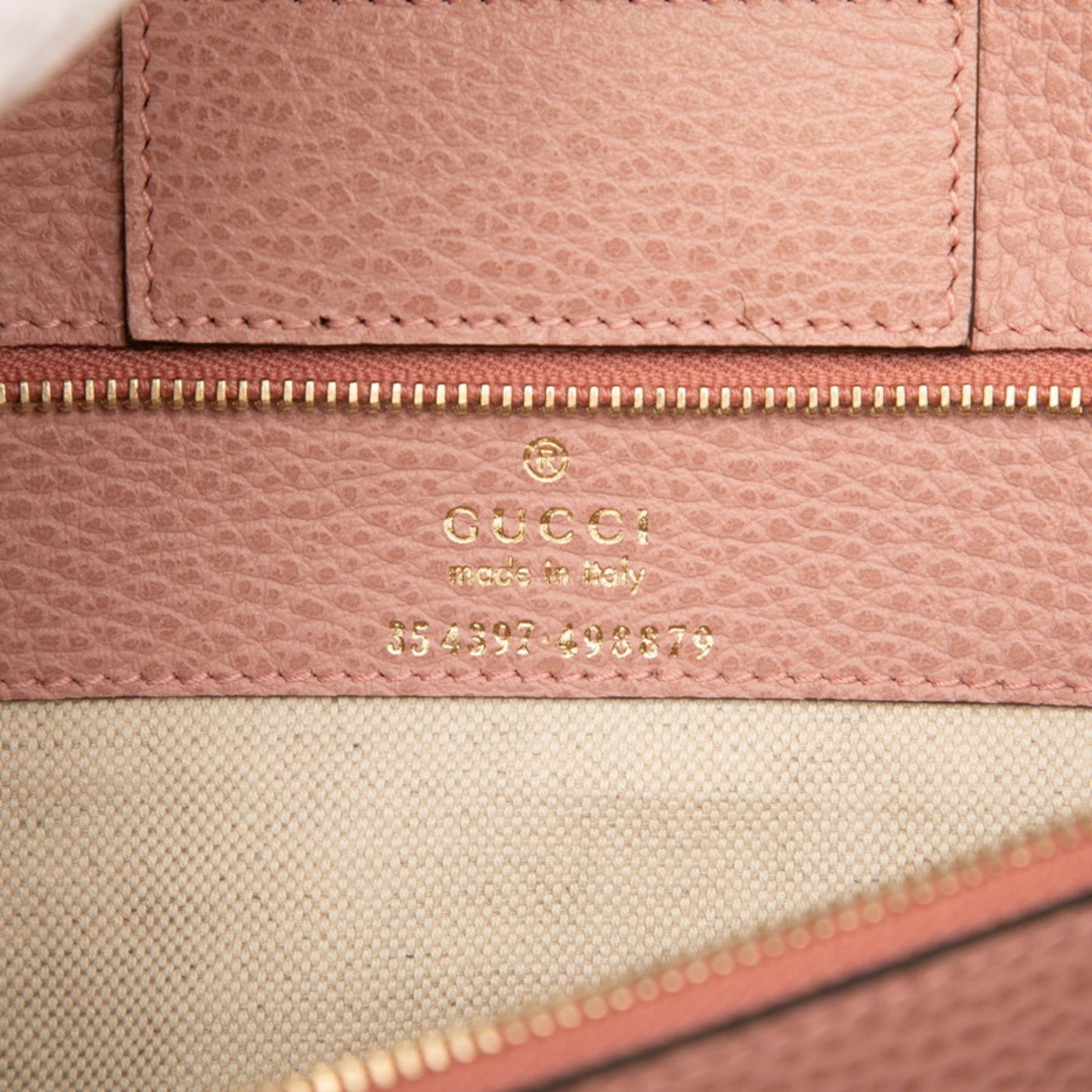 Gucci Swing Tote Bag Shoulder 354397 Gray Pink Leather