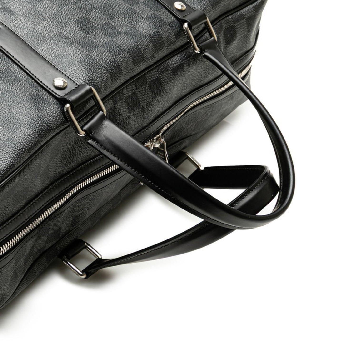 Louis Vuitton Damier Graphite Sac Voyage White Handle Boston/Shoulder Bag