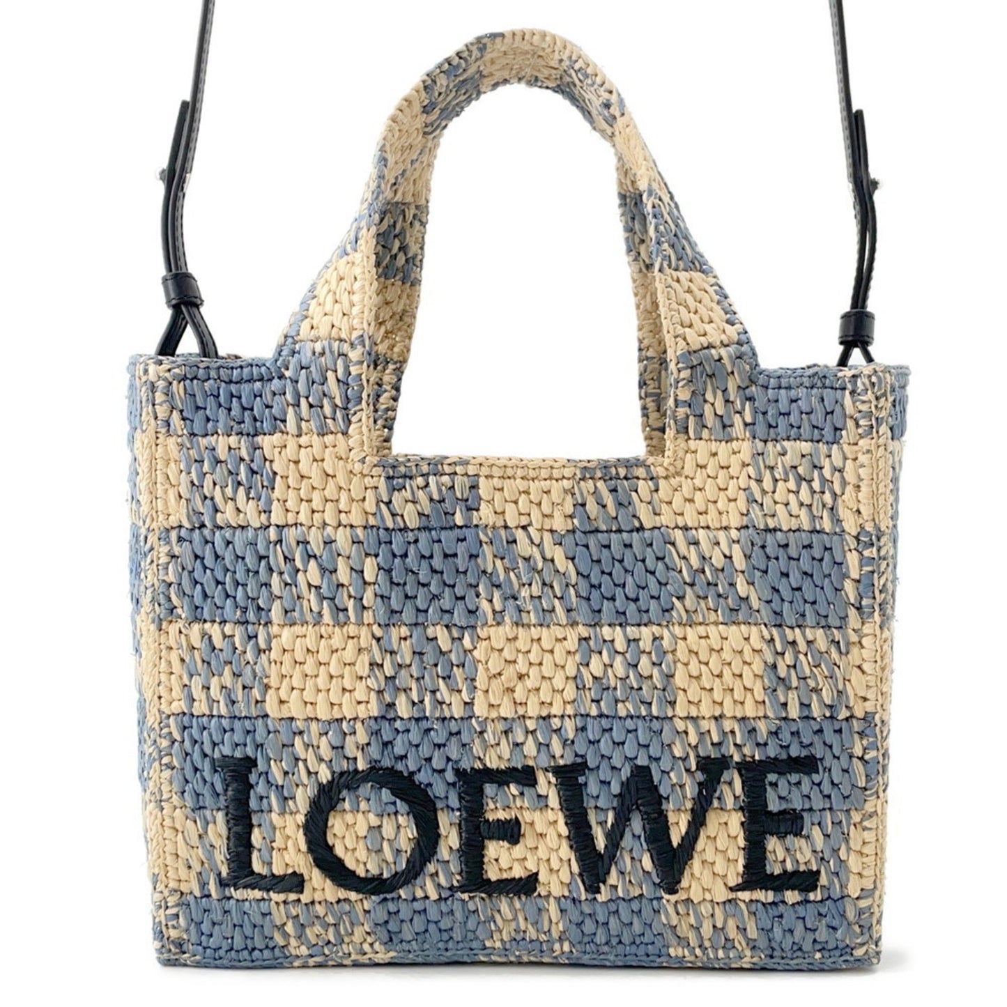 Loewe Font Tote Small Raffia Handbag Alf1B59X16 Loewe 2-Way Shoulder Bag