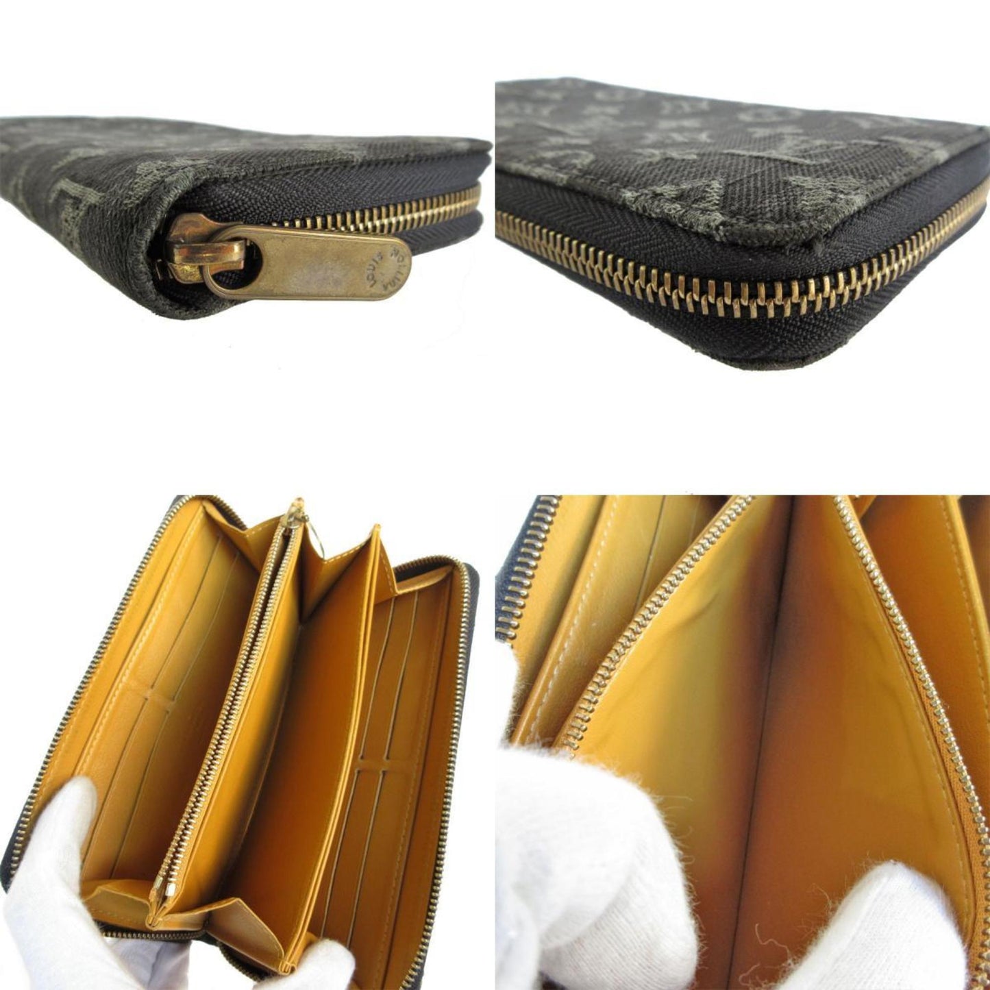 Louis Vuitton Louis Vuitton Round Long Wallet Monogram Denim Zippy Black
