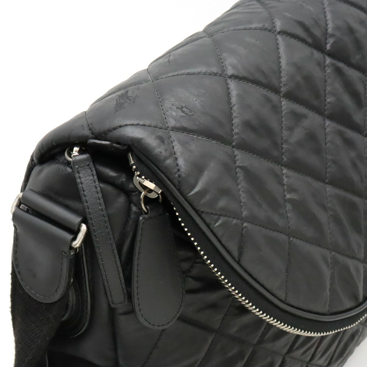 Chanel Coco Cocoon Shoulder Bag Quilted Nylon Leather Black A66507