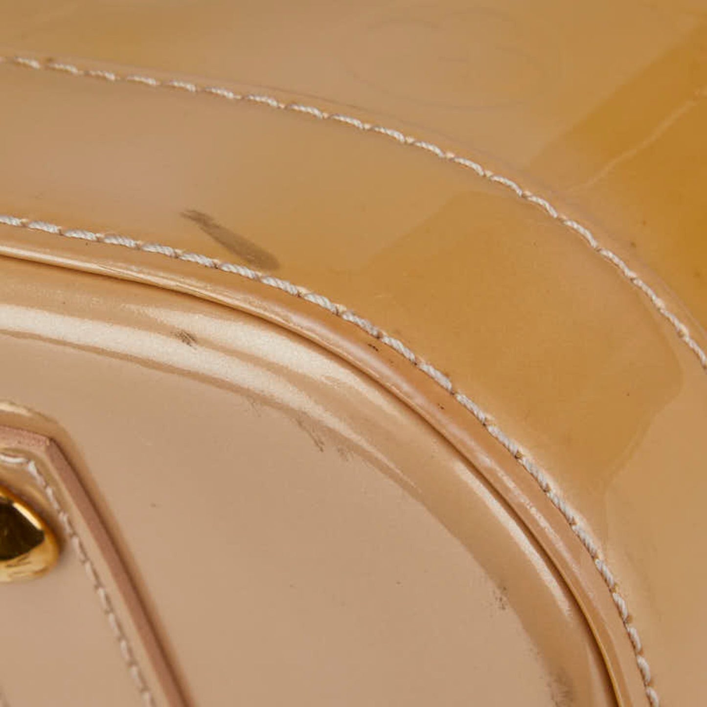 Louis Vuitton Monogram Vernis Alma Pm Handbag M91751 Beige Poodle Patent Leather