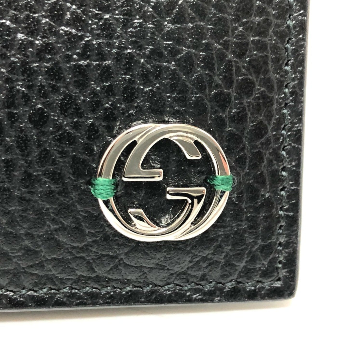 Gucci 610466 Interlocking G Folded Wallet Black Silverhardware