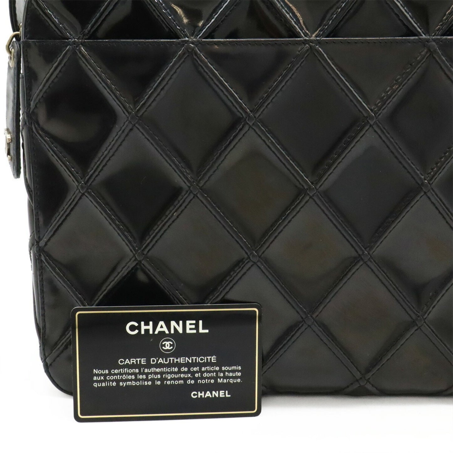 Chanel Bicolore Shoulder Bag In Enamel And Patent Leather