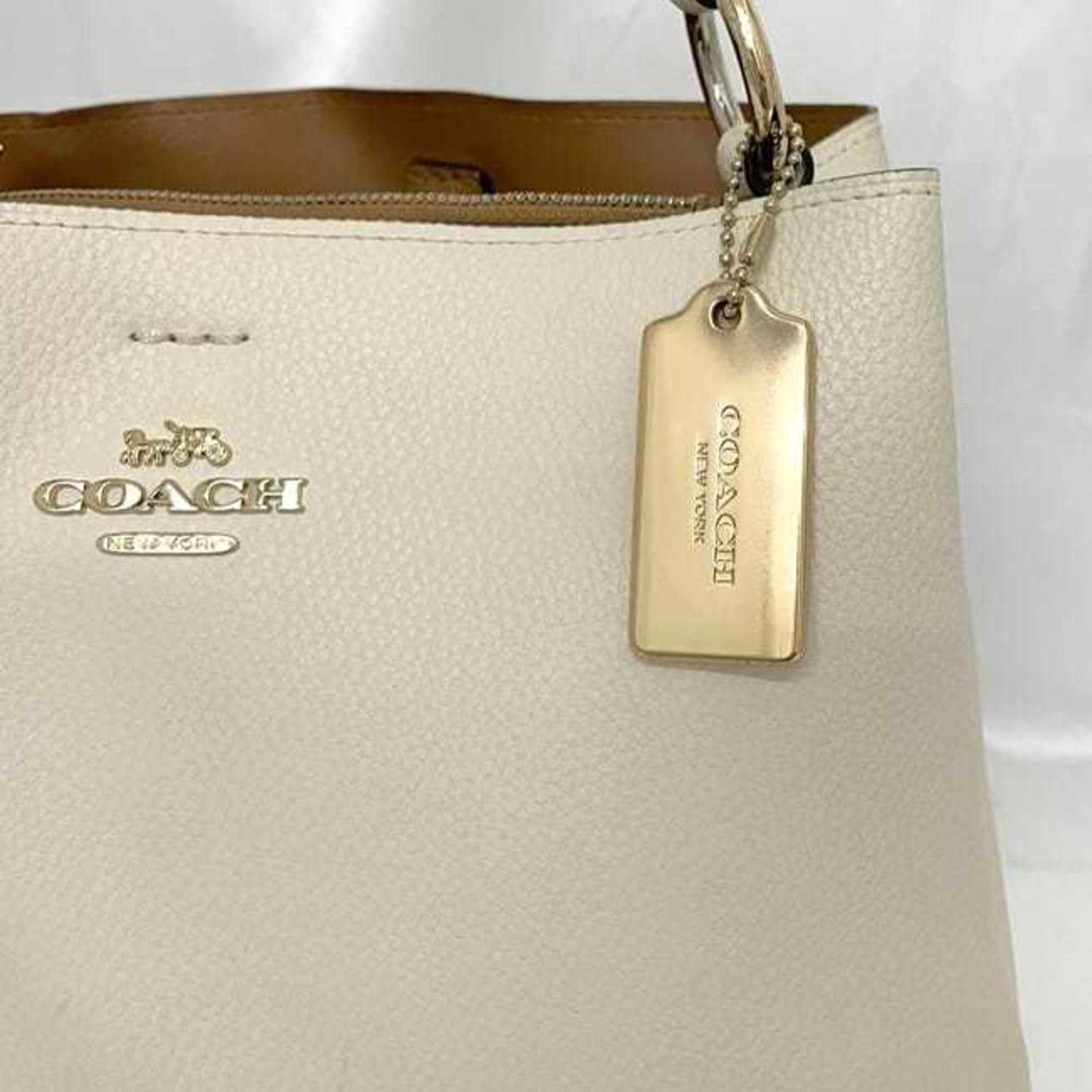 Coach 2Way Bag F-23331 White F34495 Leather Coach Crossbody Bucket
