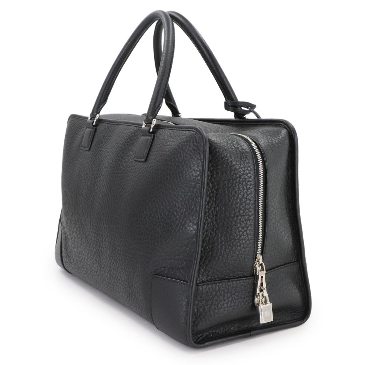 Loewe Amazona 44 Boston Bag Leather Black 352.38La02 Silver Hardware