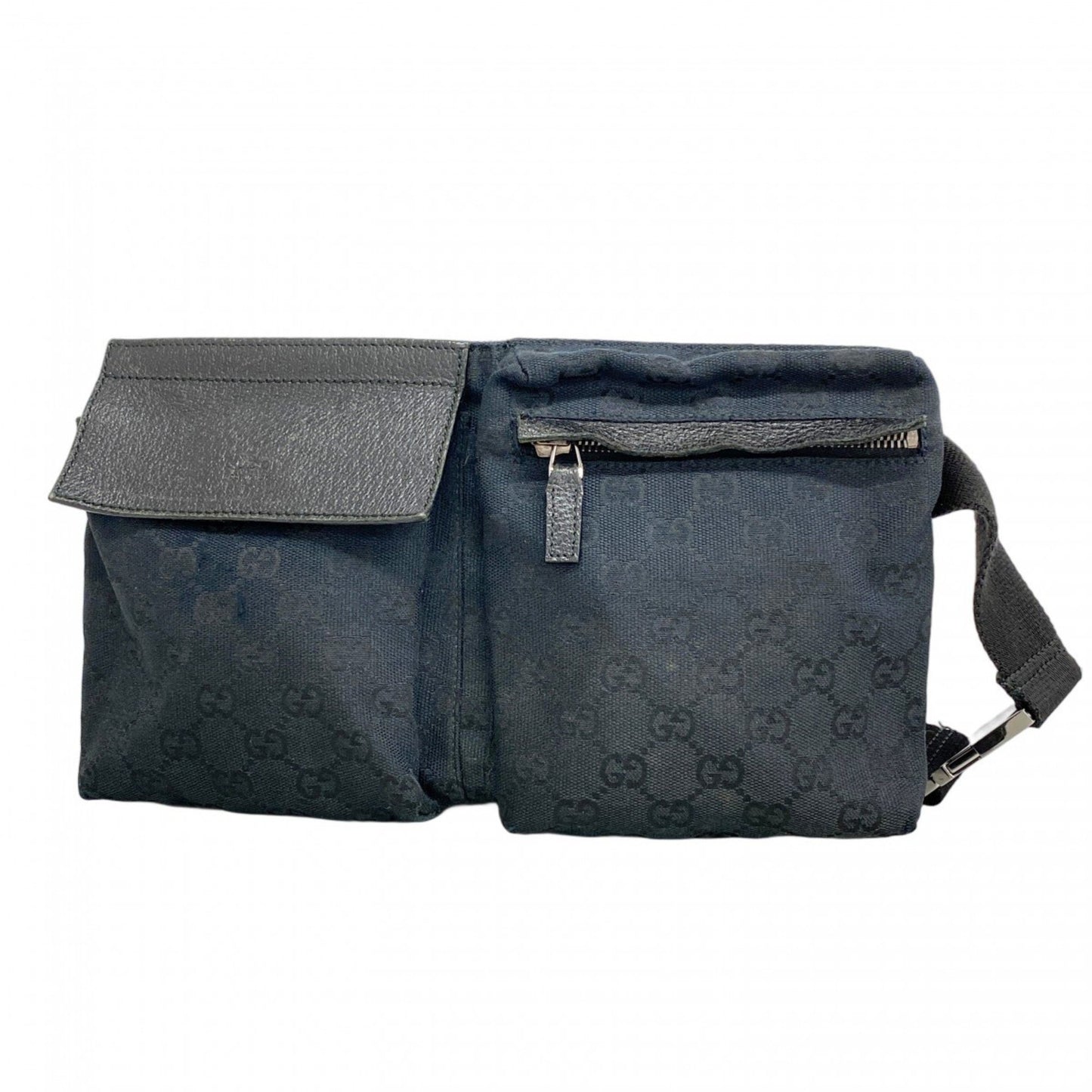 Gucci Waist Bag Gg Canvas 28566 Black