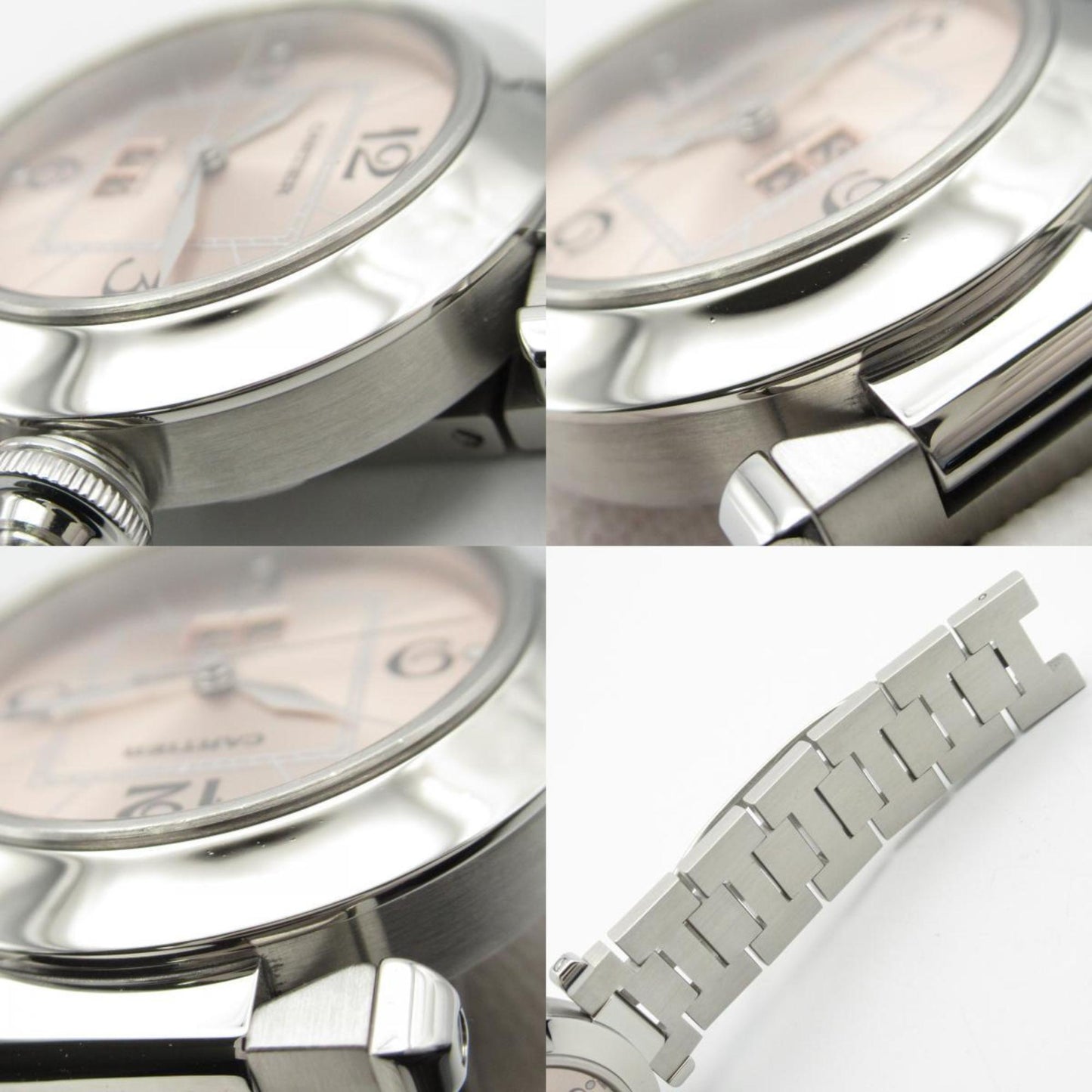 Cartier Pasha C Big Date Watch Stainless Steel Boys Pink W31058M7
