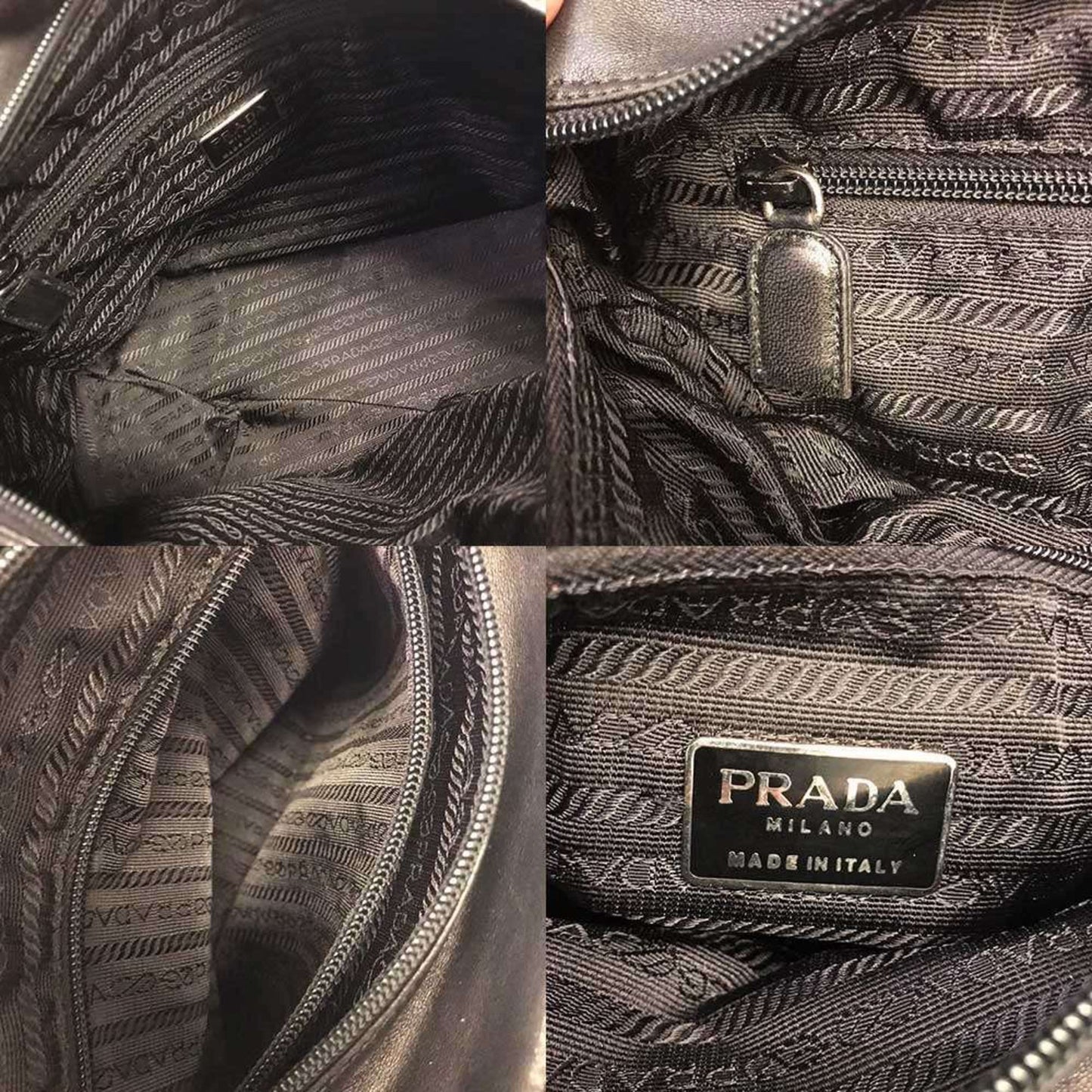 Prada Nappa Handbag Leather Triangle Black