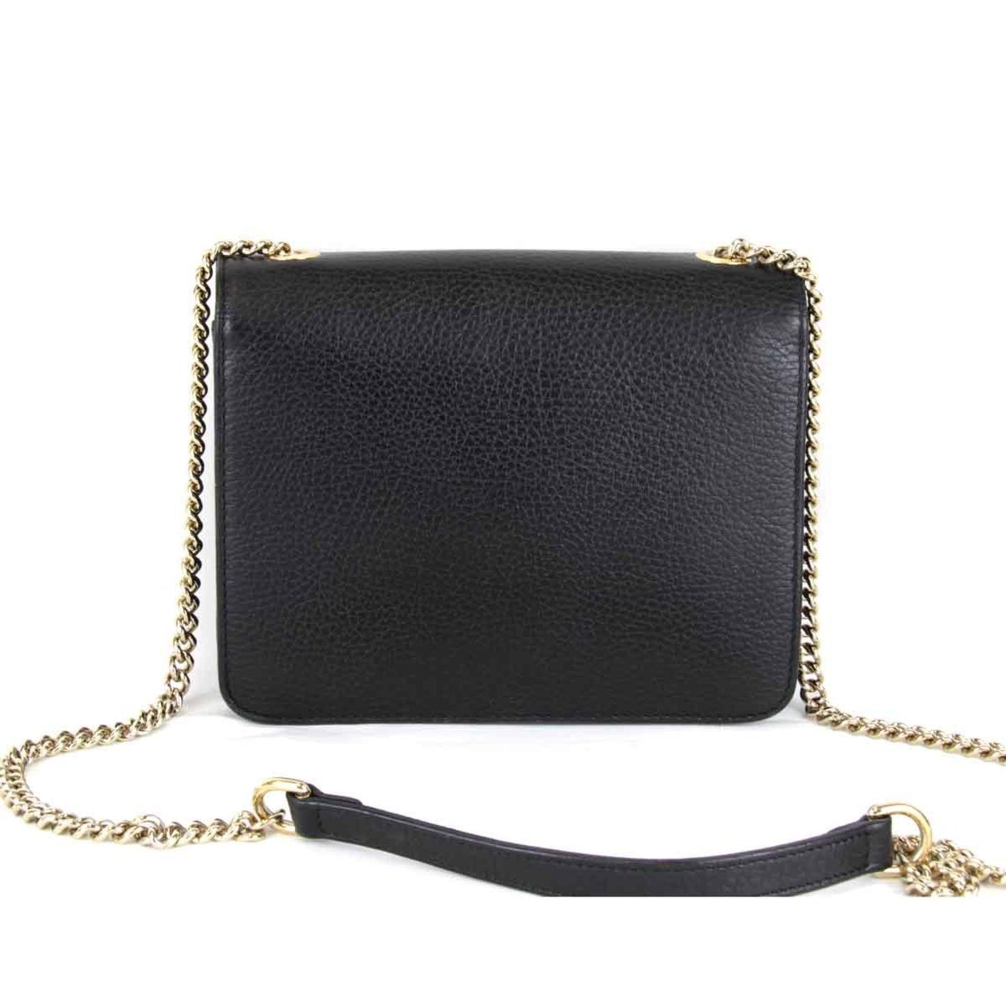 Gucci Interlocking G Chain 510304 493075 Shoulder Bag Leather Black