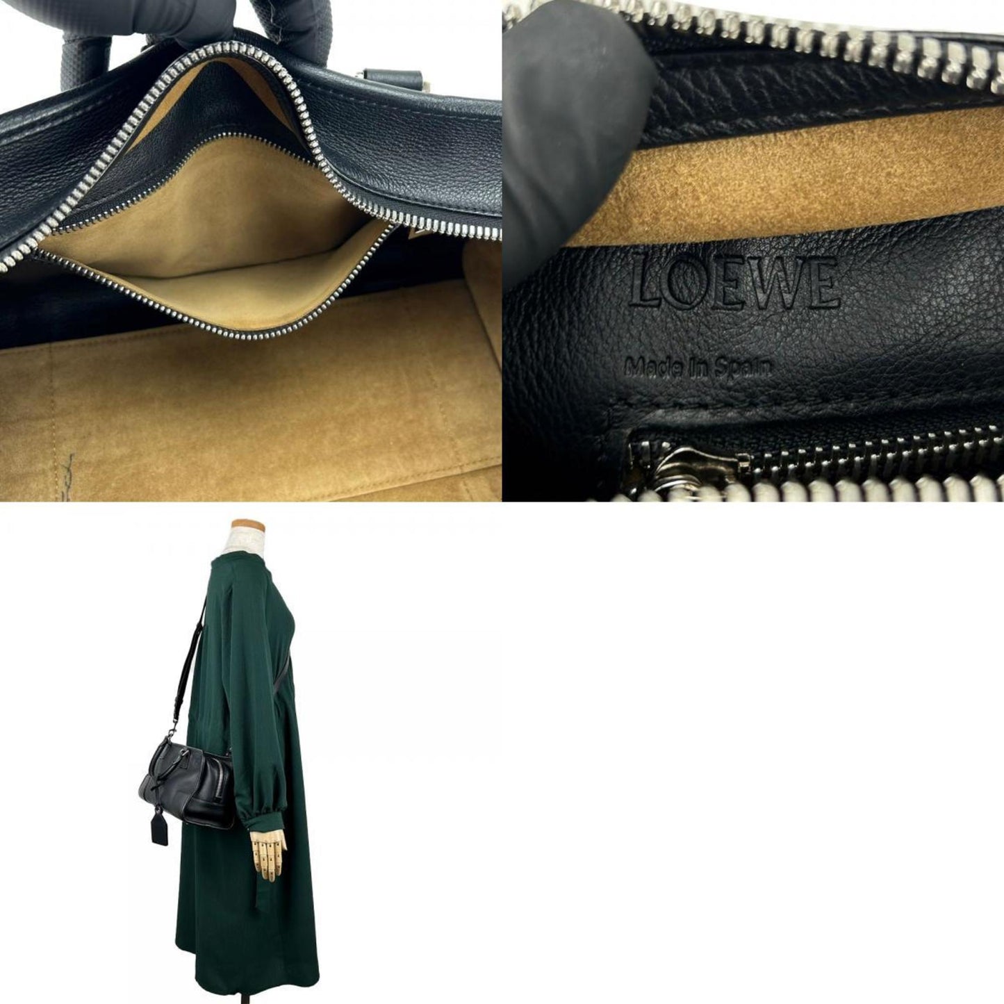 Loewe Handbag Amazona 28 Leather Black Anagram