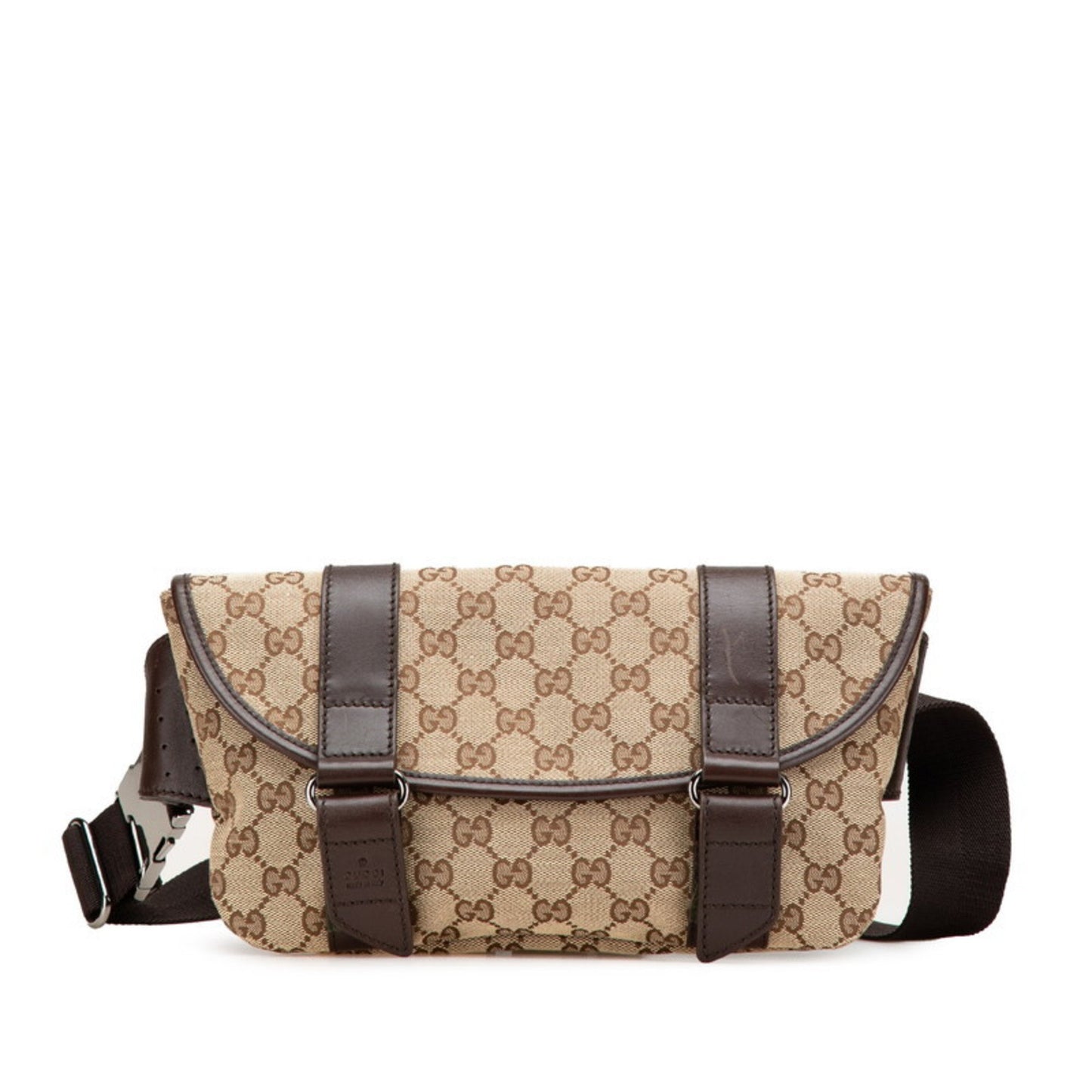 Gucci Gg Canvas Waist Bag/Body Bag 145851 Beige/Brown Canvas/Leather