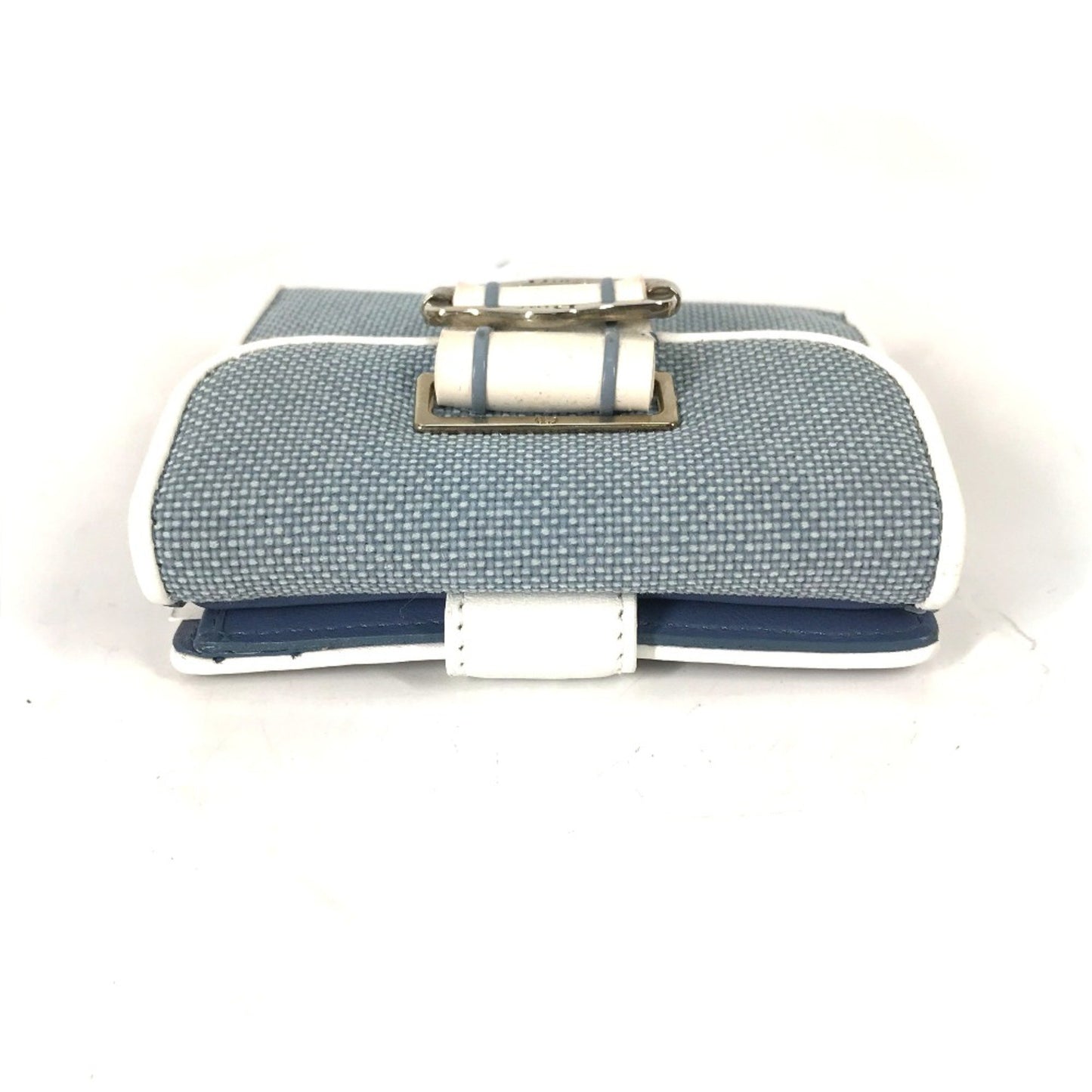 Christian Dior Bicolor Logo Compact Wallet Folded Wallet Blue