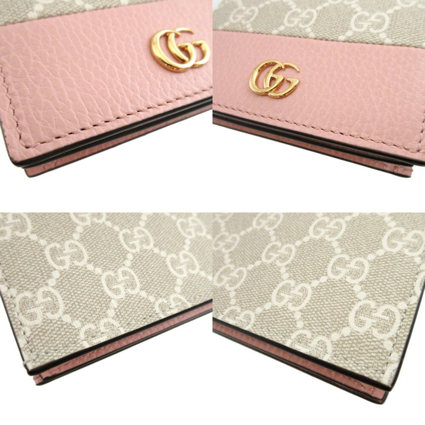 Like New Gucci Gg Marmont 658610 Compact Leather Wallet In Supreme Pink