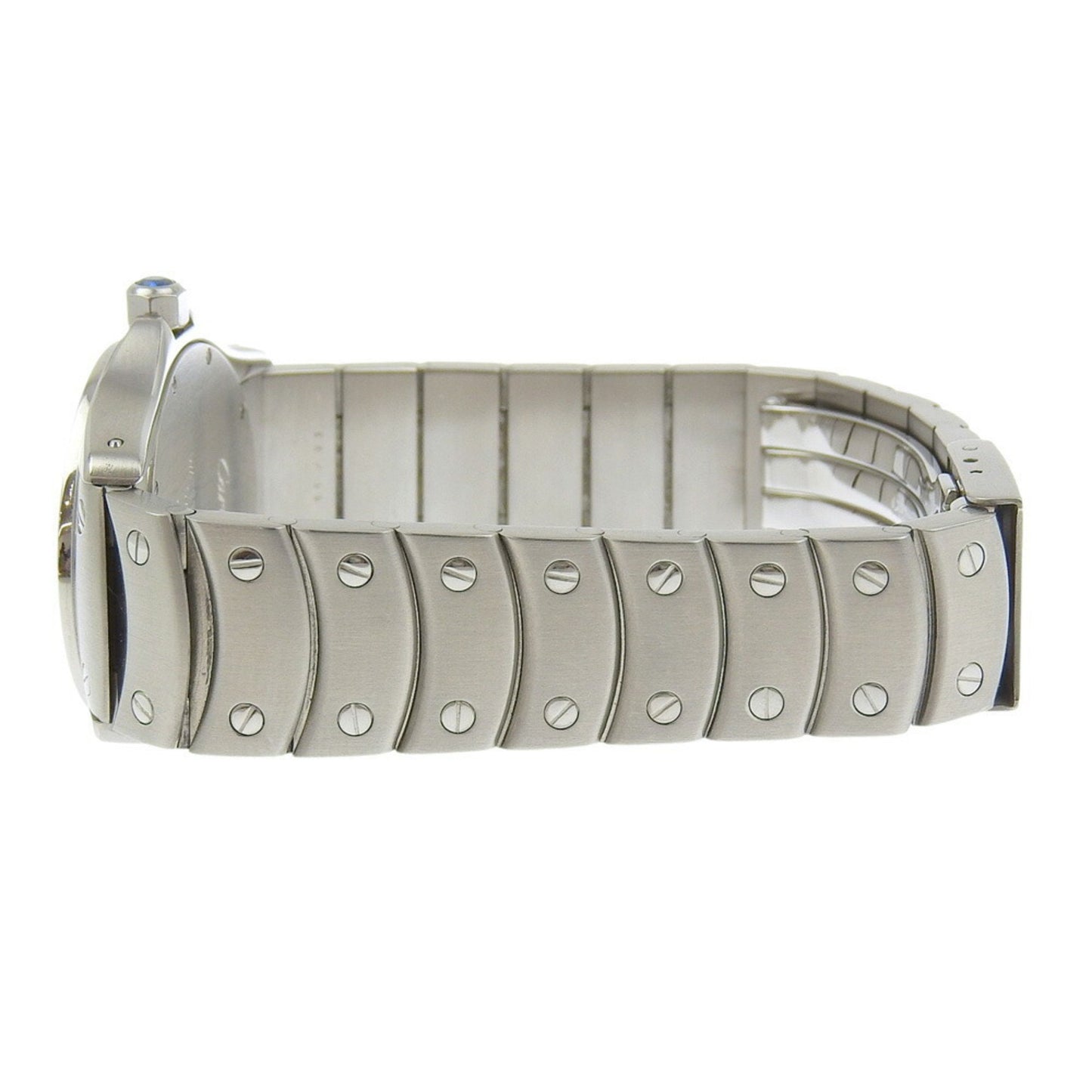 Cartier Santo Cougar Mm Watch W20027K1 Stainless Steel Quartz Analog Display White Dial