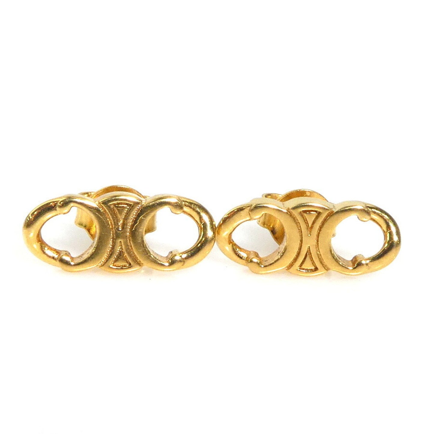 Celine Triomphe Earrings In Gold Metal For Women