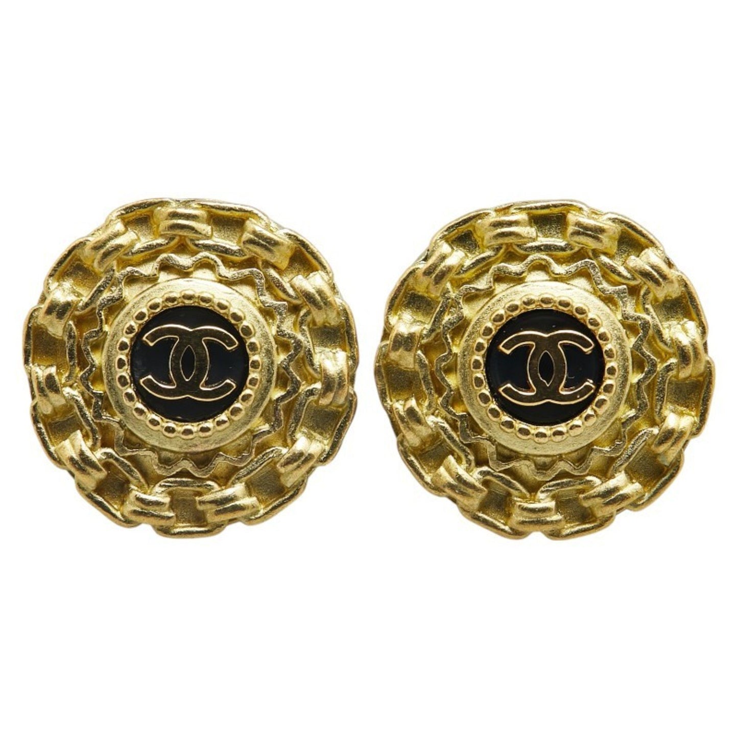 Vintage Chanel Coco Mark Round Earrings