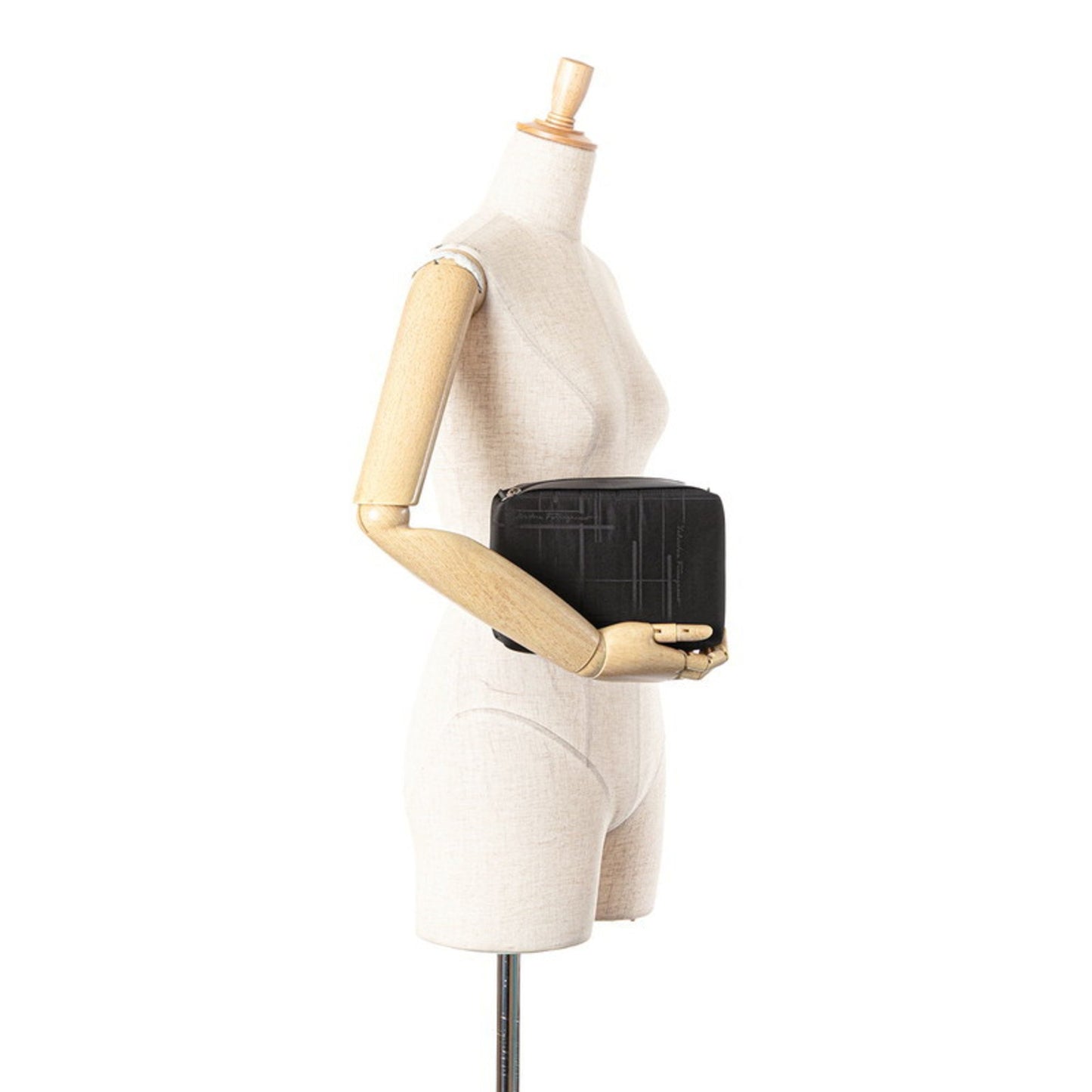 Salvatore Ferragamo Logo Pouch In Black Nylon