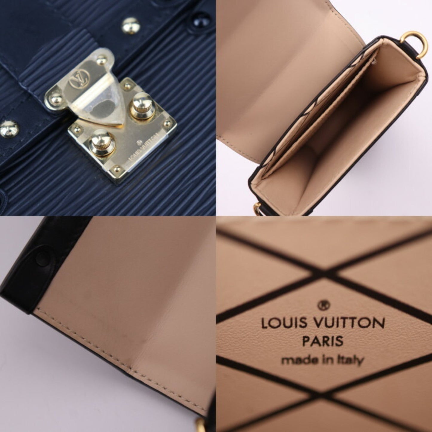 Louis Vuitton Louis Vuitton Pochette Trunk Vertical Epi Shoulder Bag M67871 Leather Calf Black