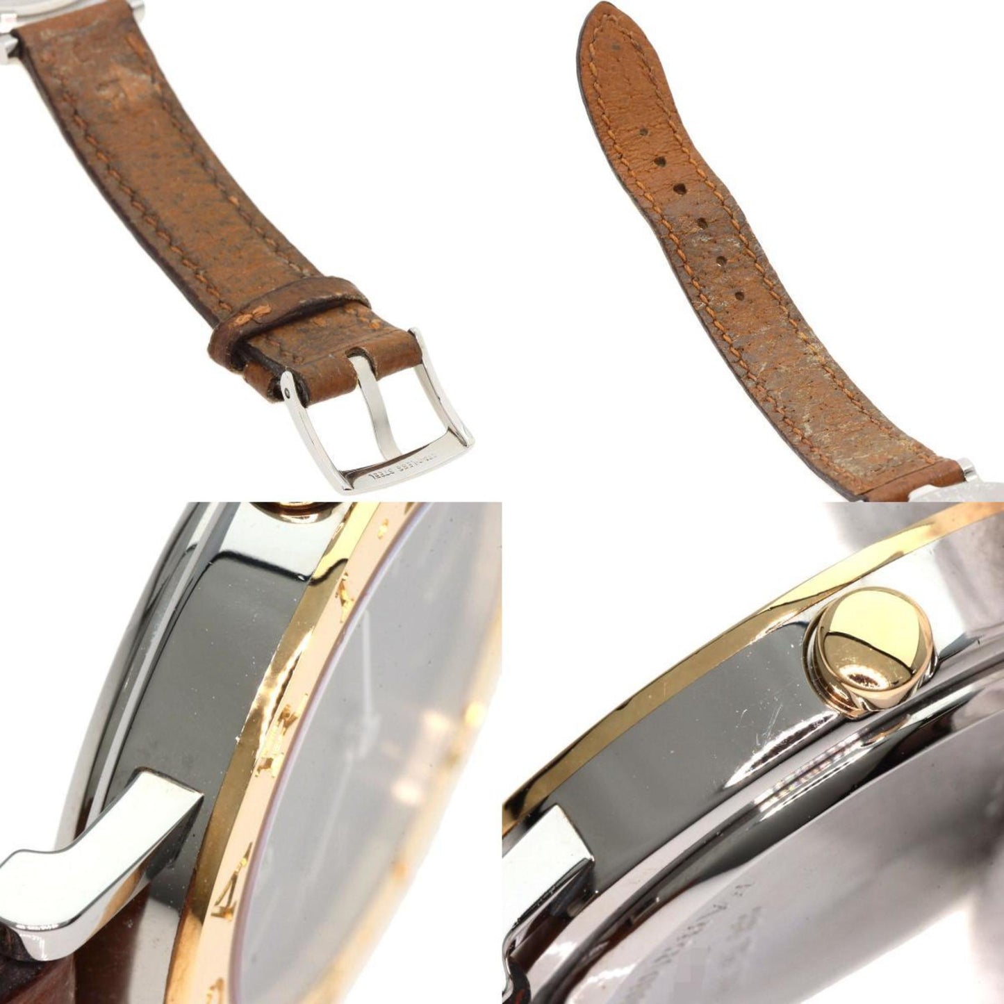 Bvlgari Bb26Sgld Watch Stainless Steel Leather K18Yg