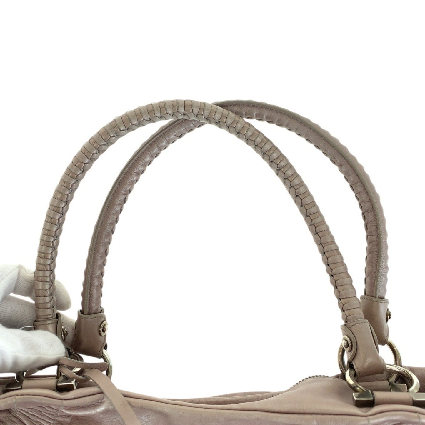 Salvatore Ferragamo Gancini Pink Leather Tote Bag