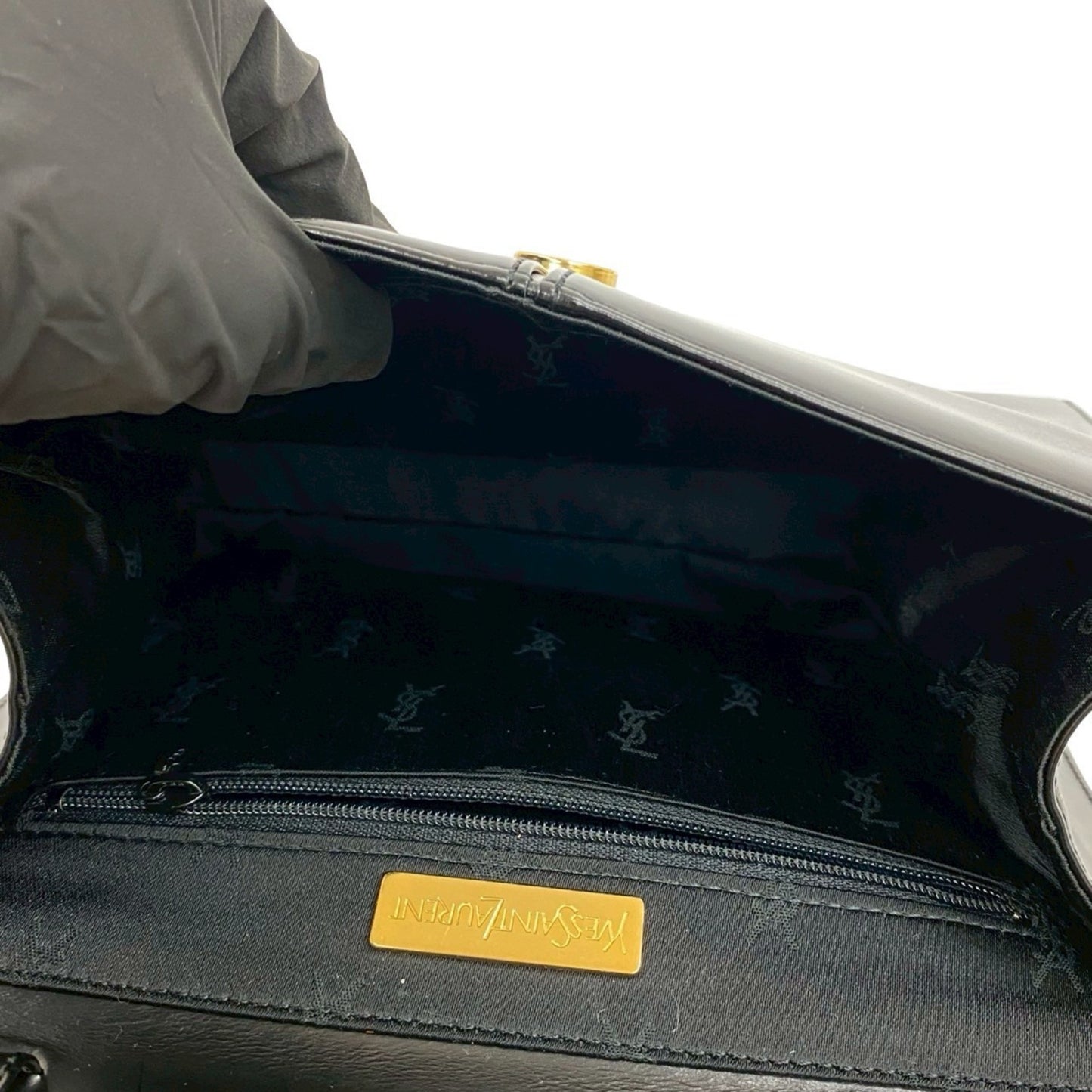 Yves Saint Laurent Ysl Logo Hardware Leather 2-Way Handbag/Shoulder Bag