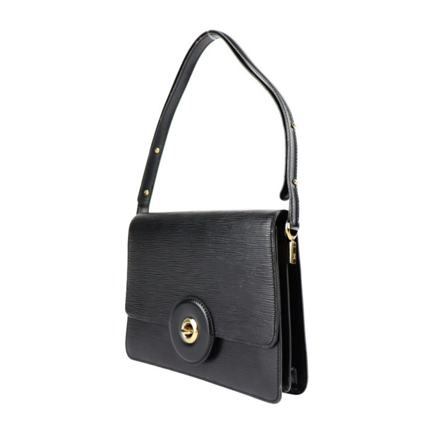 Louis Vuitton Free Run Shoulder Bag M52402 Epi Leather Black Gold Hardware Turnlock Vuitton