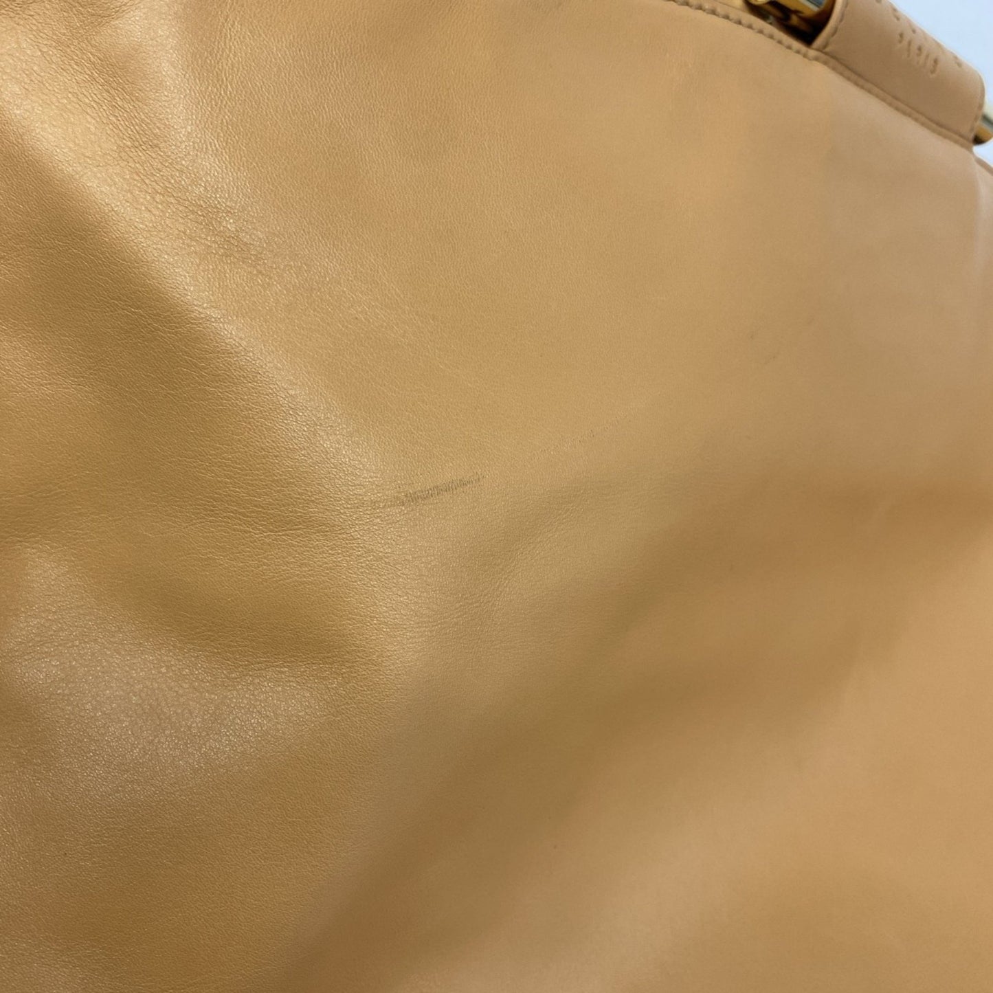 Celine Handbag Leather Orange Beige