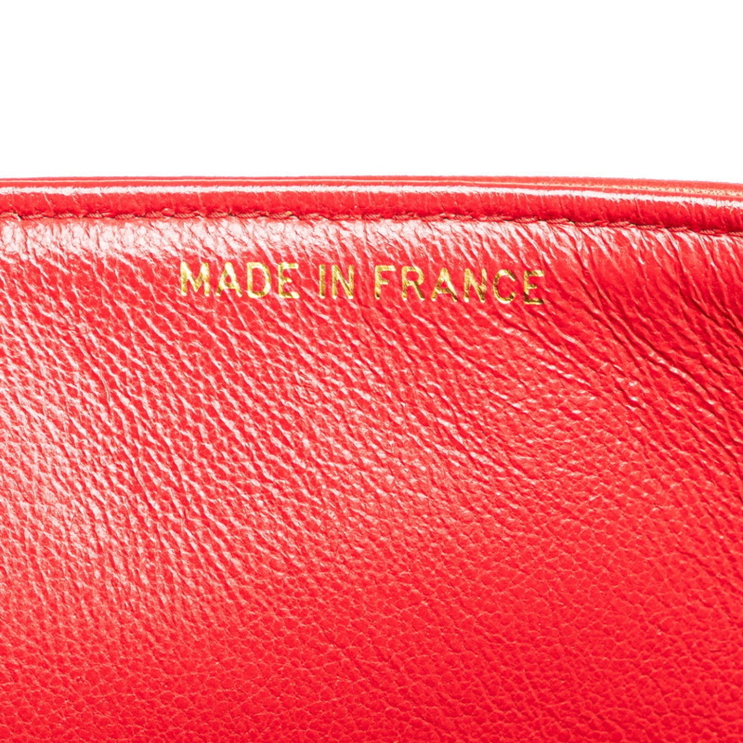 Chanel Mademoiselle Coco Mark Chain Shoulder Bag Handbag Red Lambskin