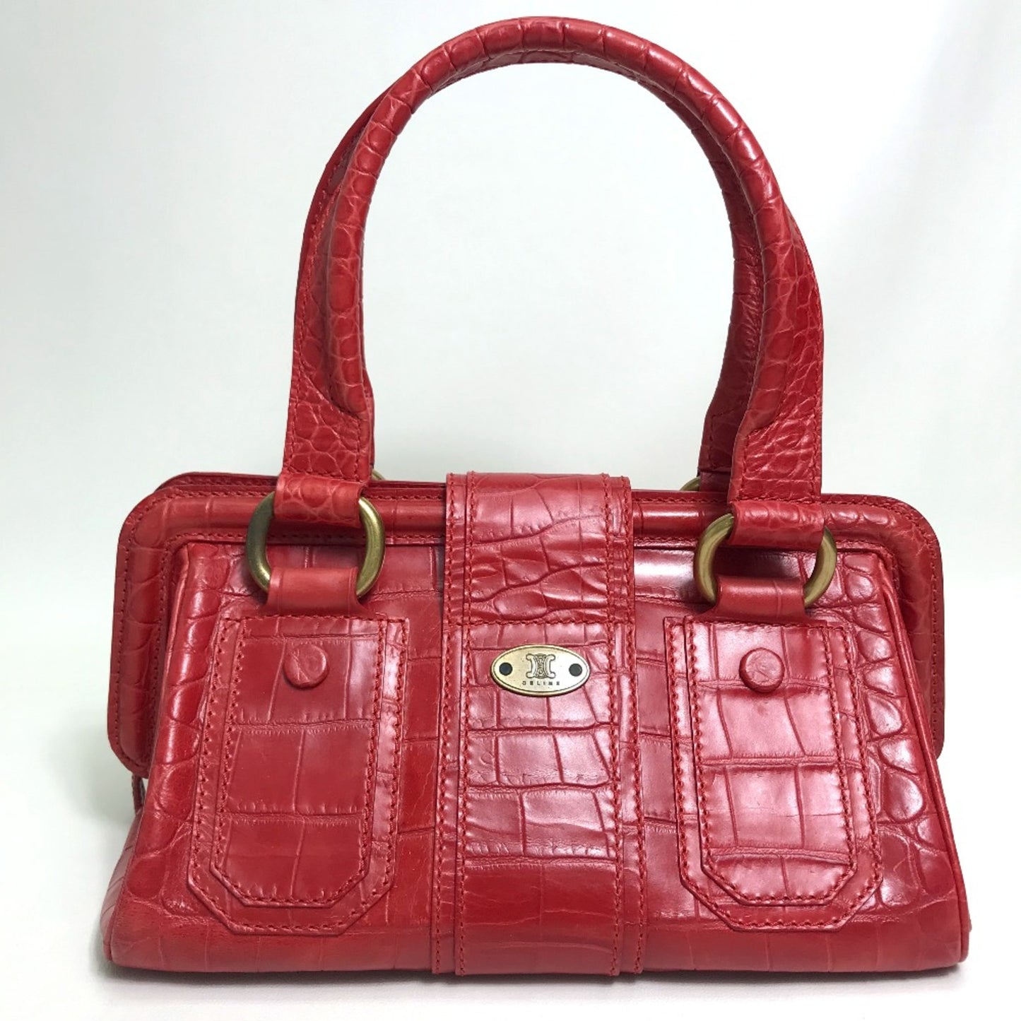 Celine Belt Bag Hand Bag Red Goldhardware