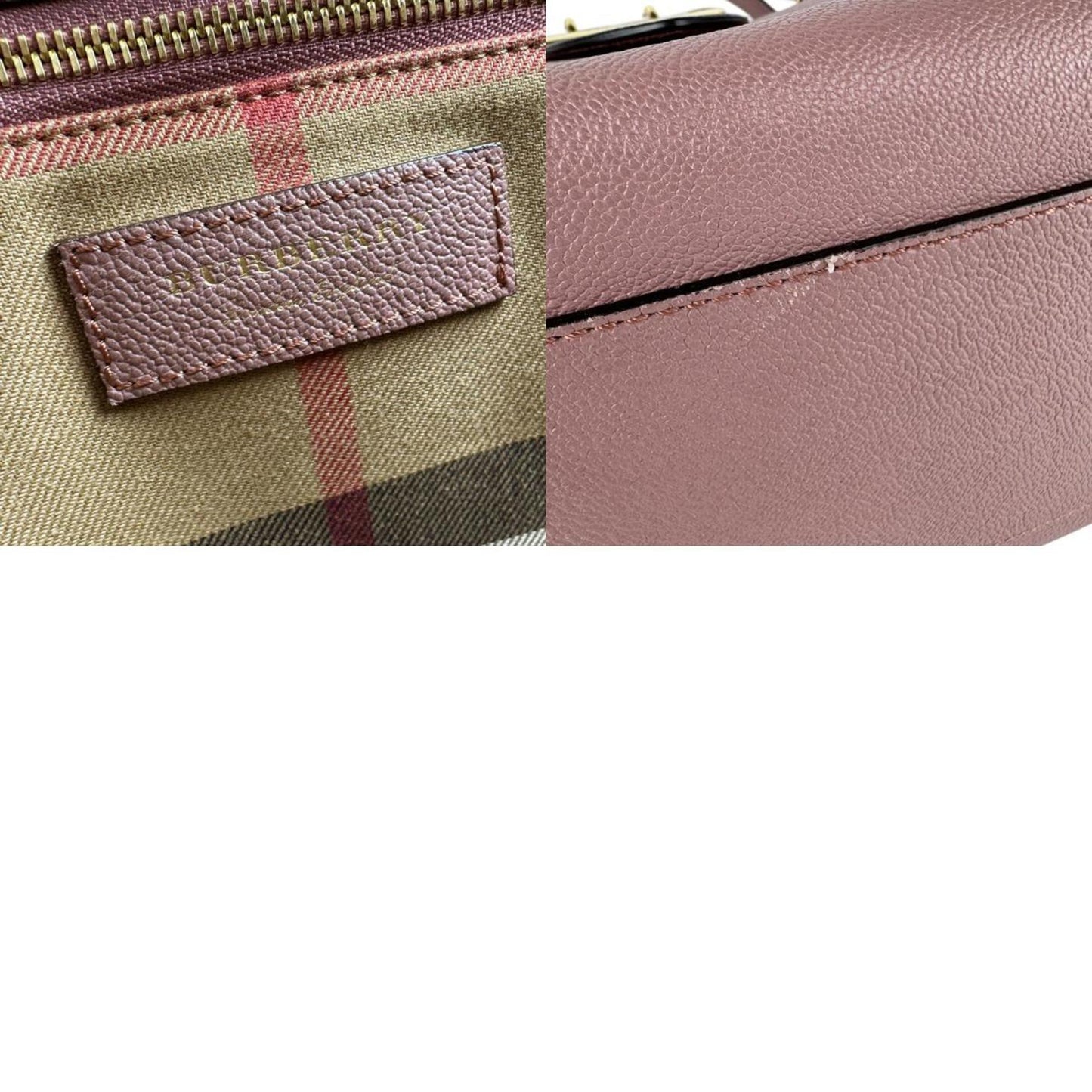 Burberry Handbag Shoulder Bag Leather Pink