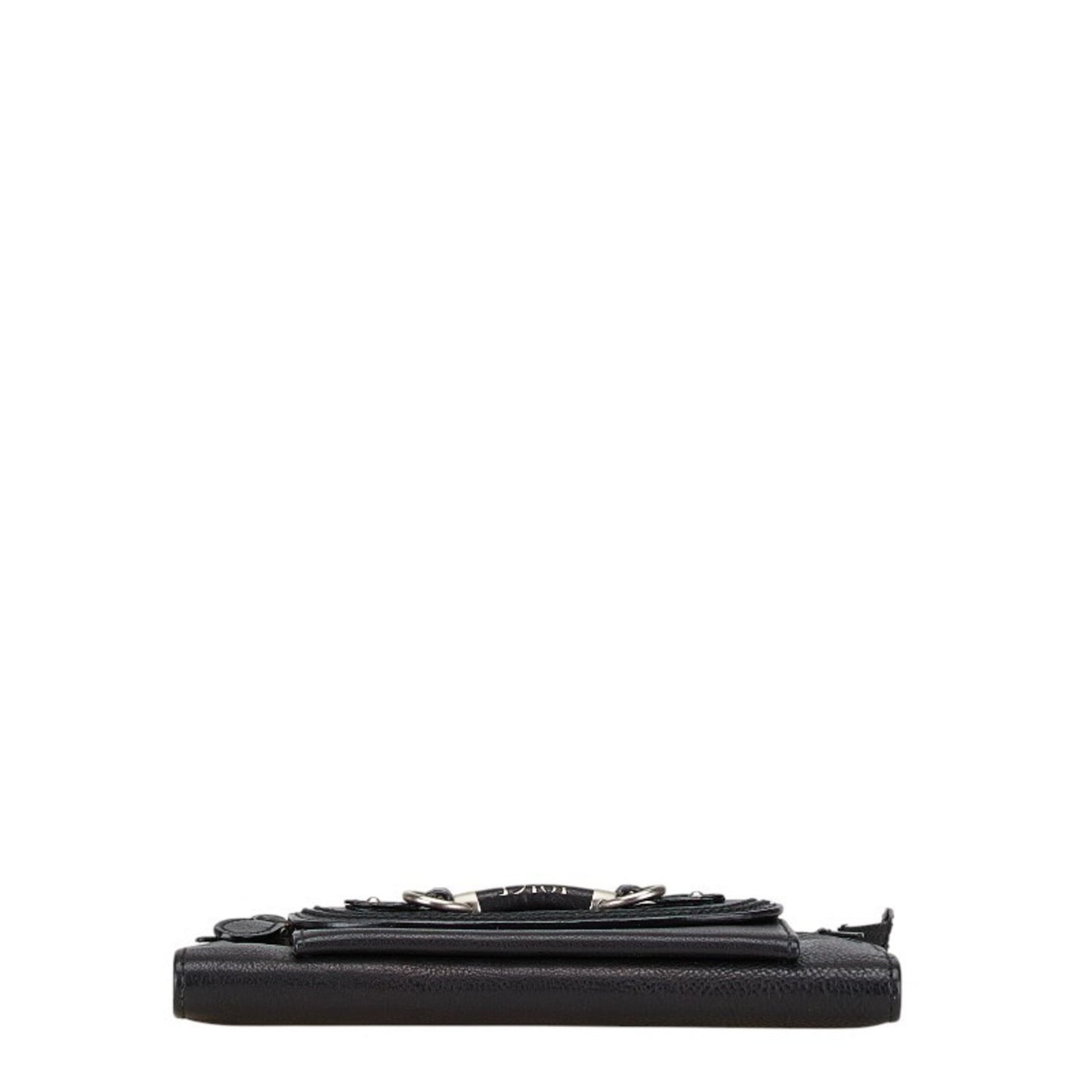 Christian Dior Dior Long Wallet Black Leather
