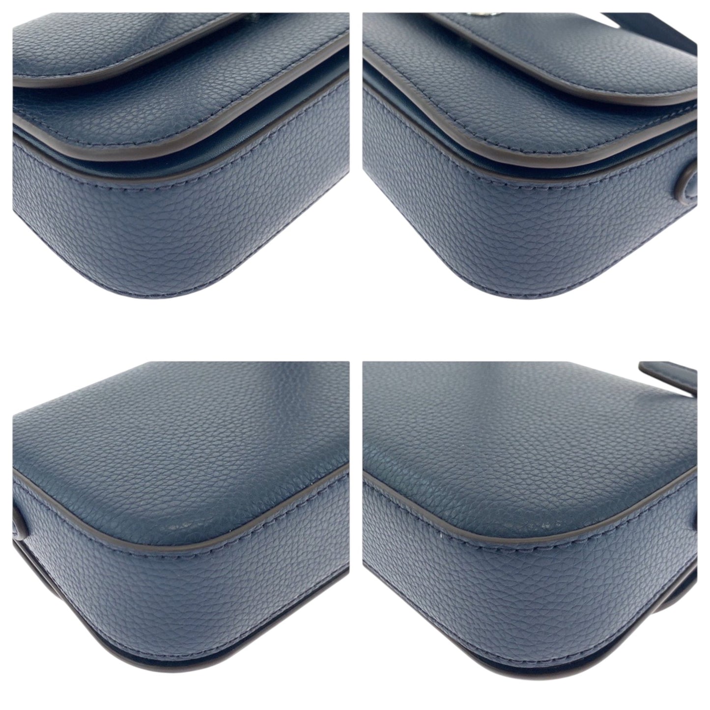 Michael Kors Logo Navy Silver Hardware Leather 35F4Stvc1L Shoulder Bag Pochette