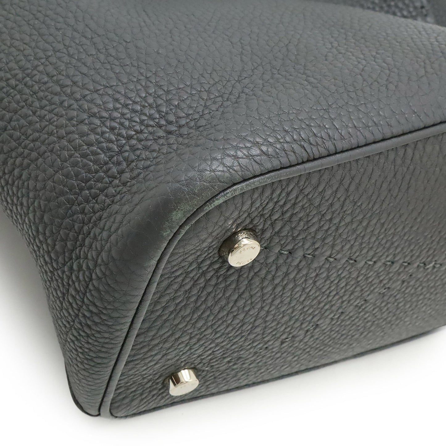 Fendi Selleria Anna Small Handbag/Shoulder Bag In Dark Grey Leather