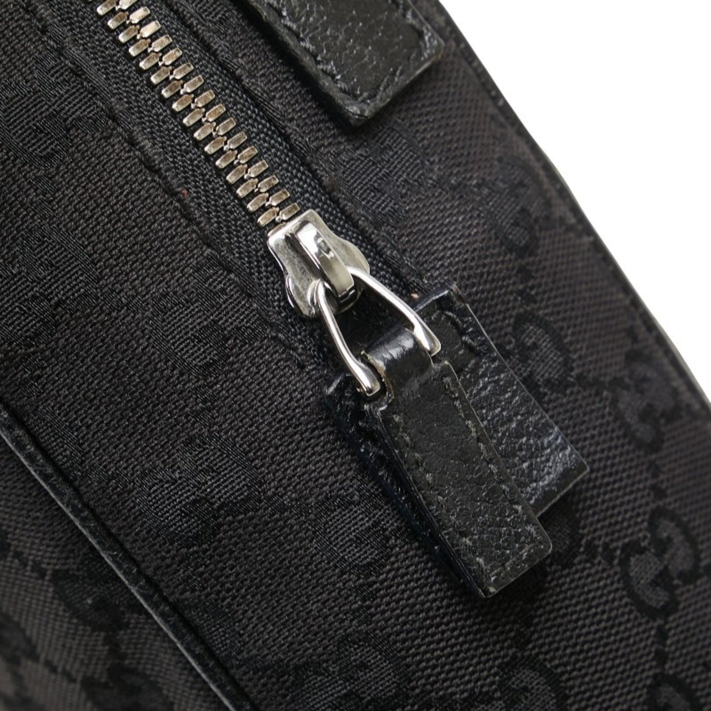 Gucci Gg Canvas Shoulder Bag 122759 Black Leather