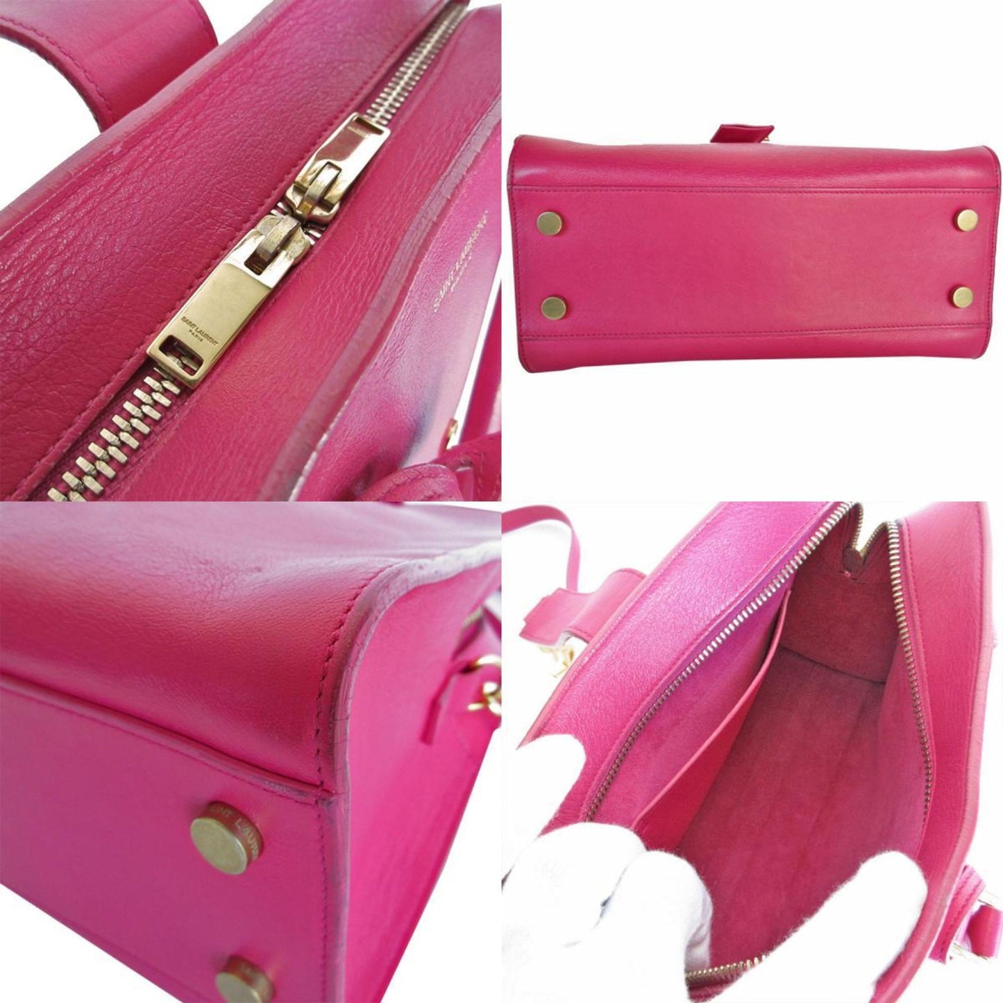 Saint Laurent Saint Laurent Handbag Shoulder Bag Baby Cabas Leather Pink