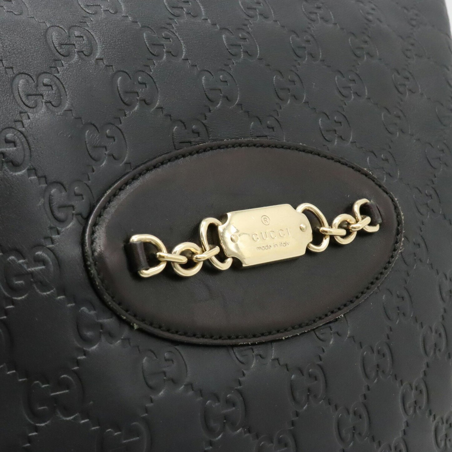 Gucci Guccissima Shoulder Bag Leather Black 145991