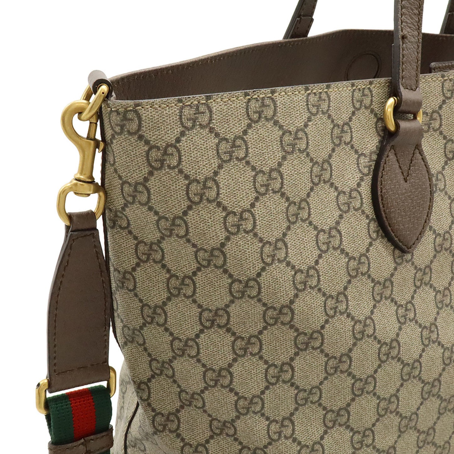 Gucci Soft Gg Supreme Courier Tote/Shoulder Bag In Leather With Appliqus Beige