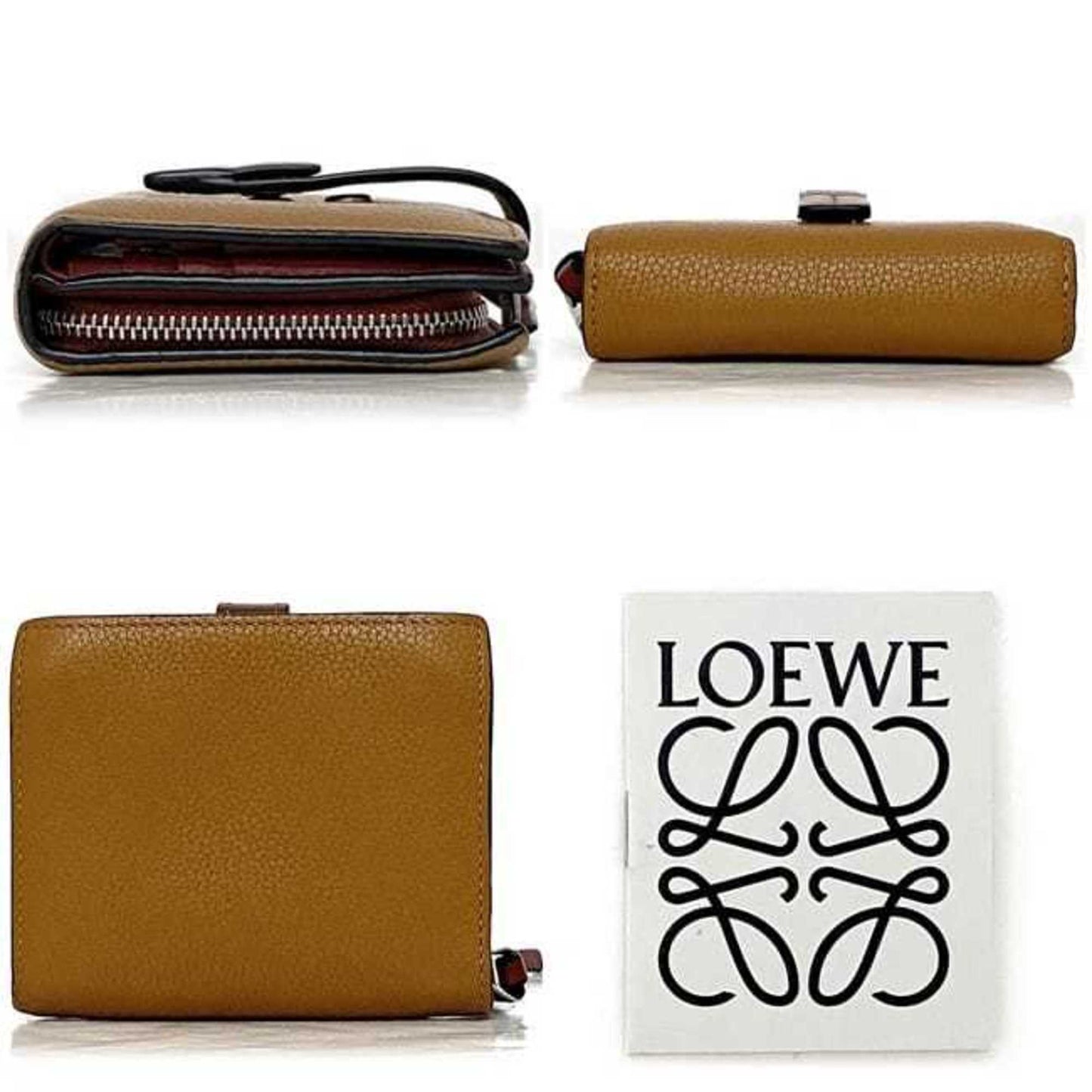 Loewe Bi-Fold Wallet Ec-23032 Brown Anagram C660Z41X01 Leather 262026 Compact Folding Grain Genuine