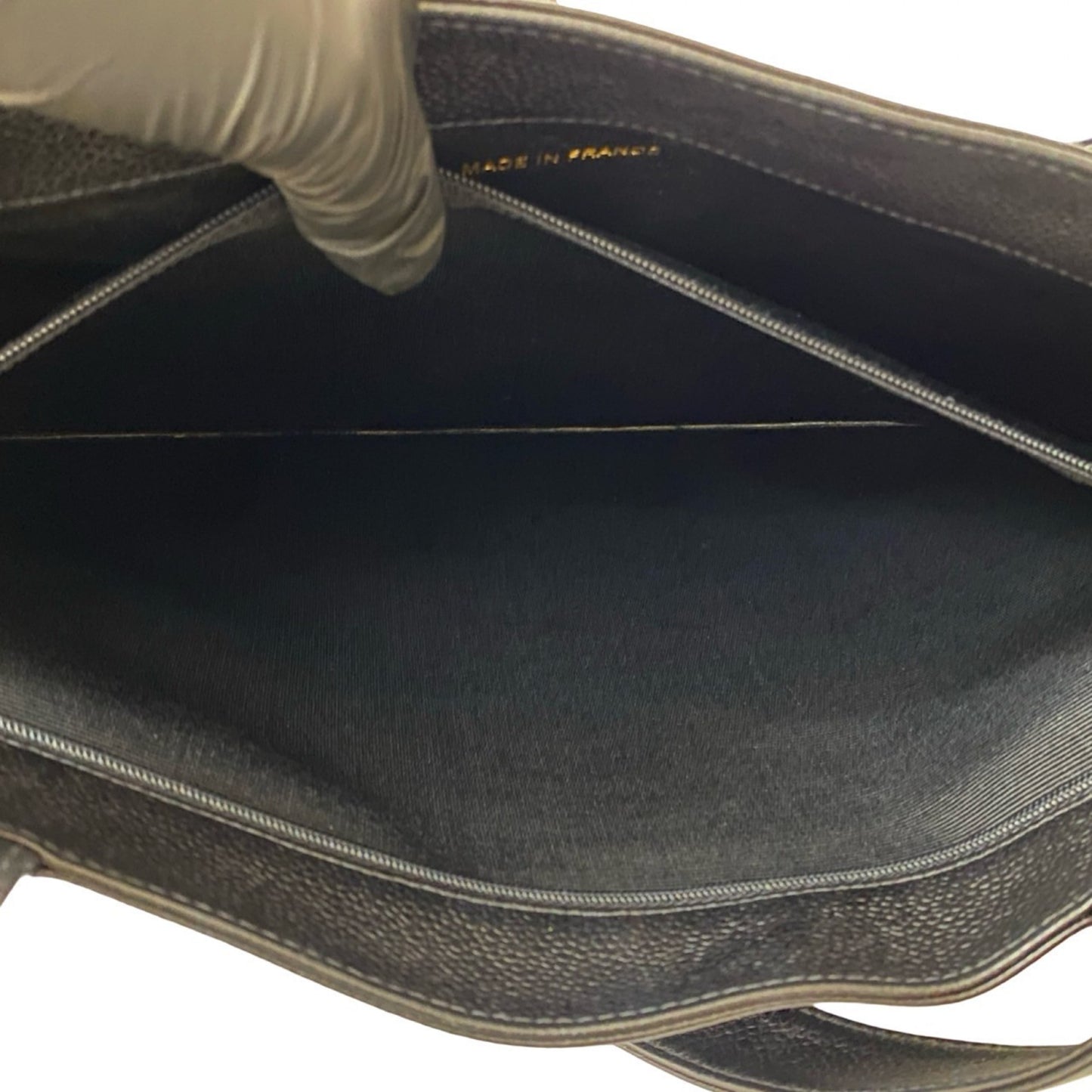 Chanel Deka Coco Mark Matte Caviar Leather Tote Bag/Semi Shoulder Bag Black 31287