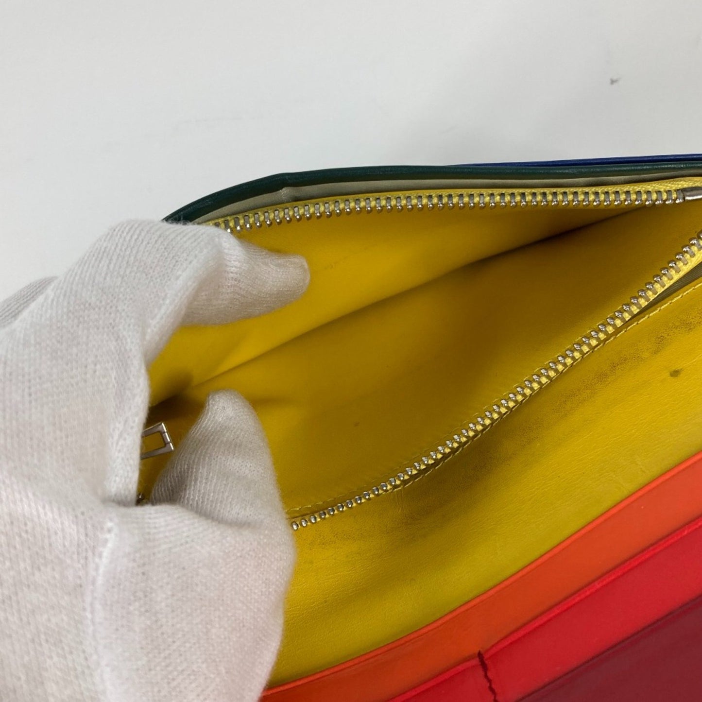 Loewe Long Wallet Rainbow Two Fold Long Wallet Black Multicolore