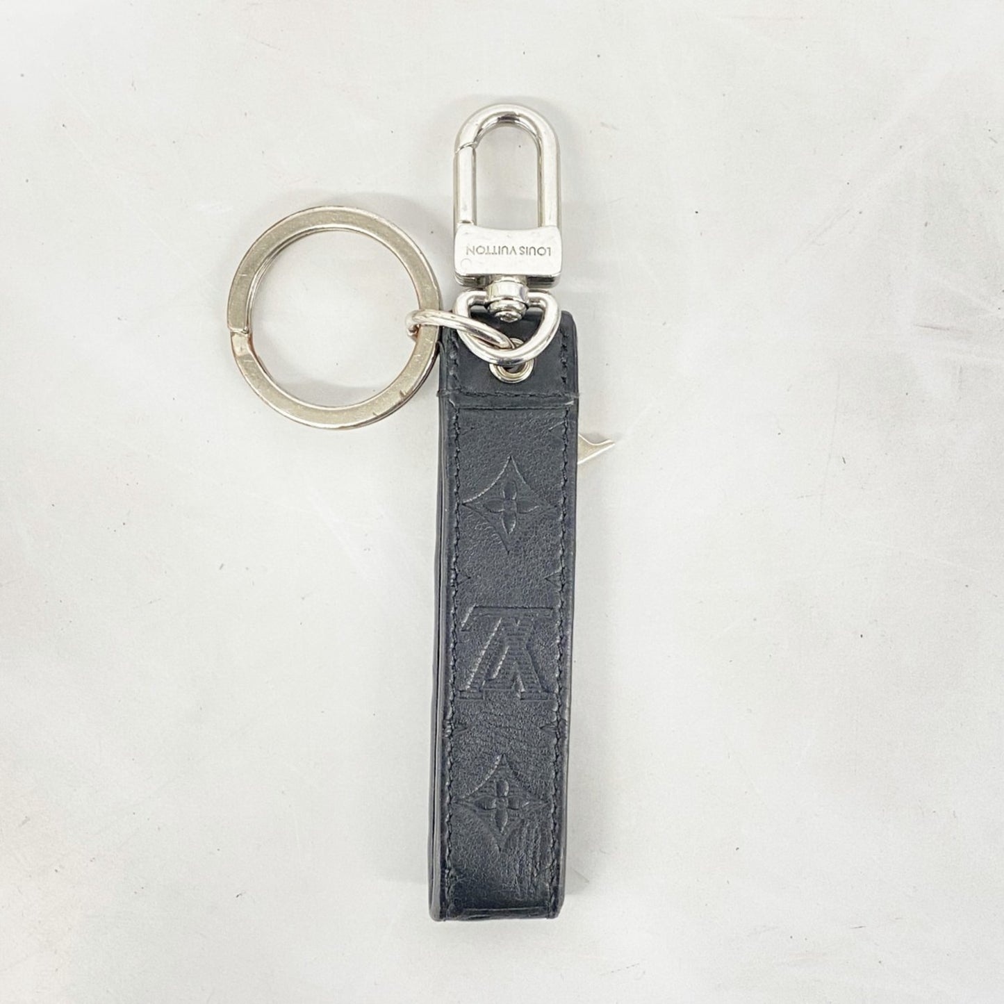 Louis Vuitton Monogram Shadow Keychain Dragonne M01298 Noir