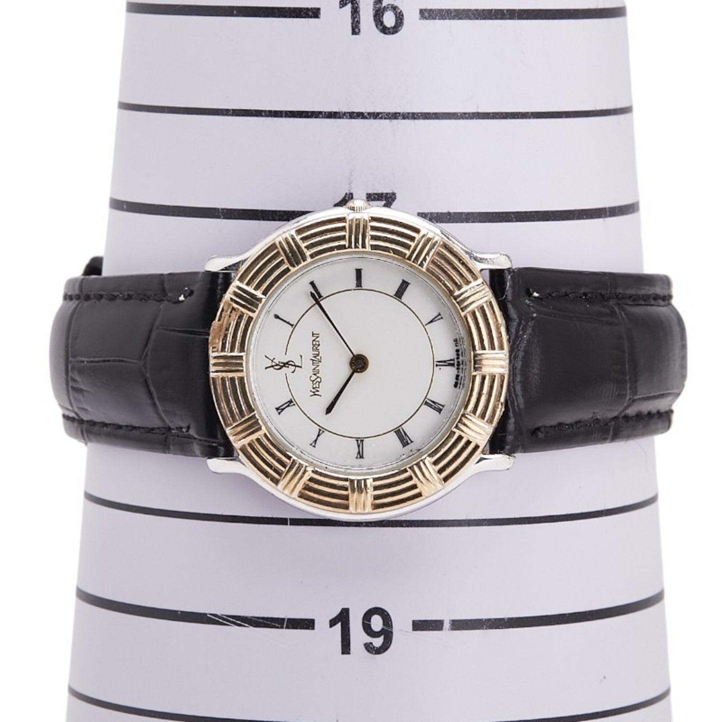 Yves Saint Laurent Women'S Watch With Black Leather Strap (Non-Oem) 4620-E60965Y Quartz Movement