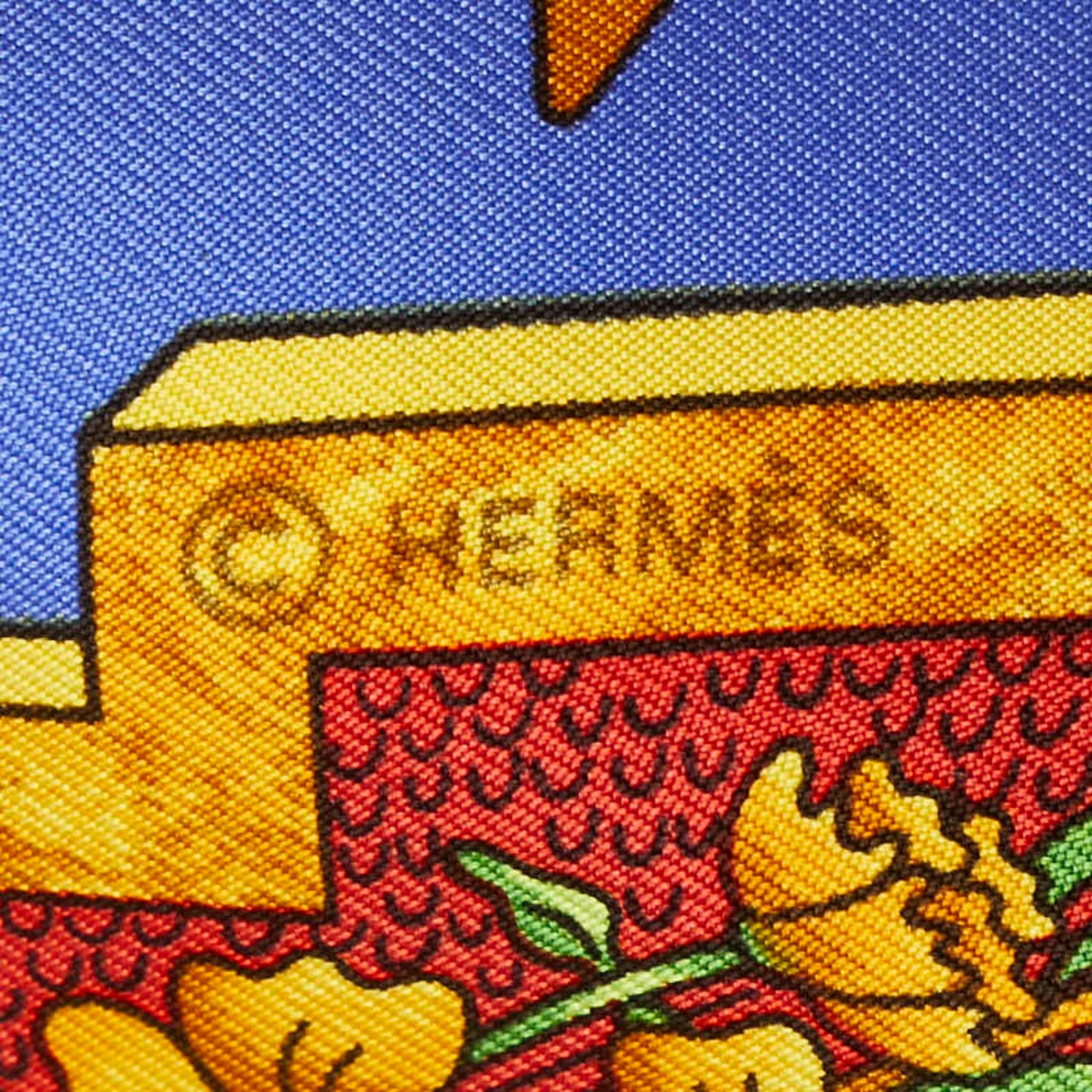 Hermes Carre 90 Carpe Diem Enjoy Today Sun Moon Stars Scarf Muffler White Multicolor Silk