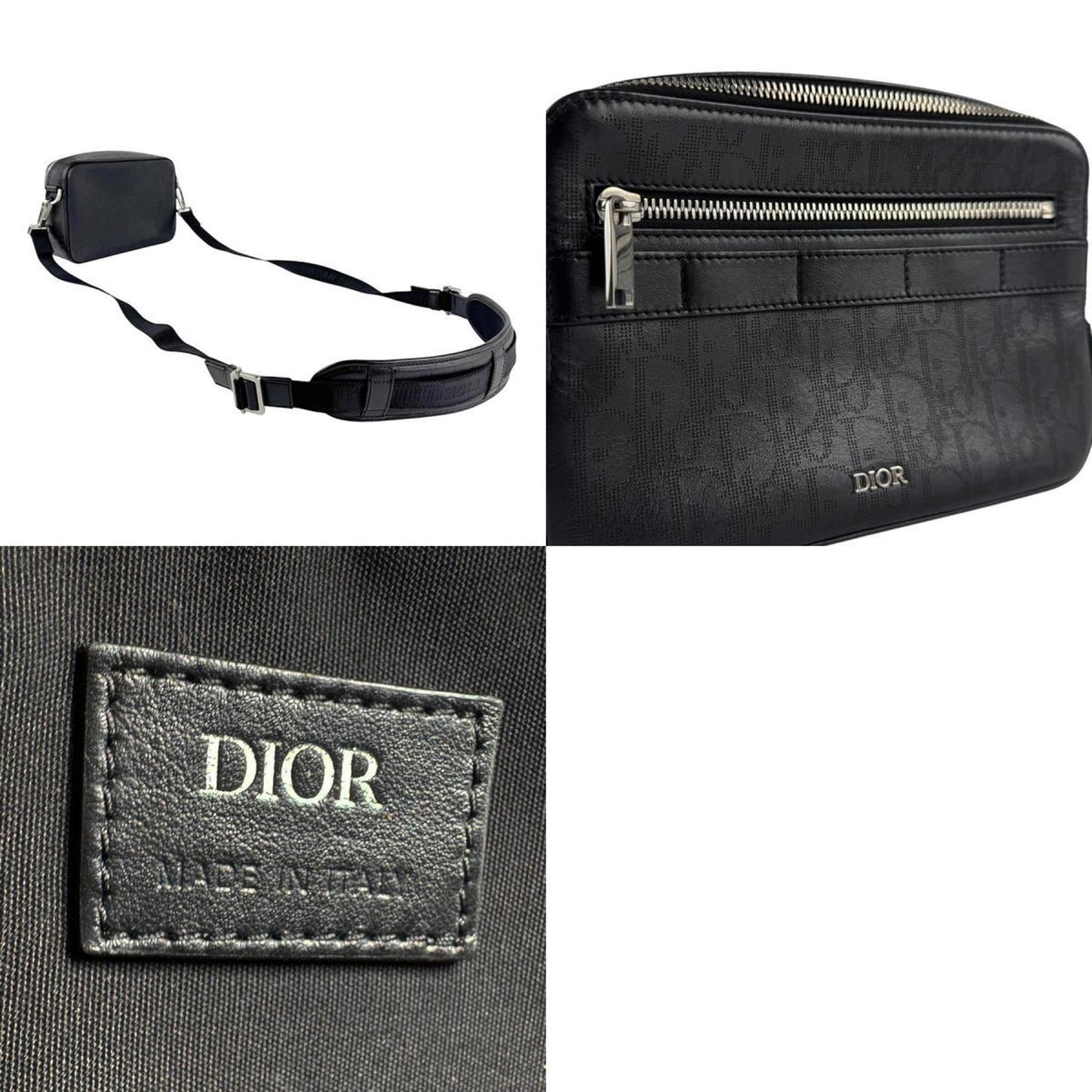 Christian Dior Shoulder Bag Leather Black